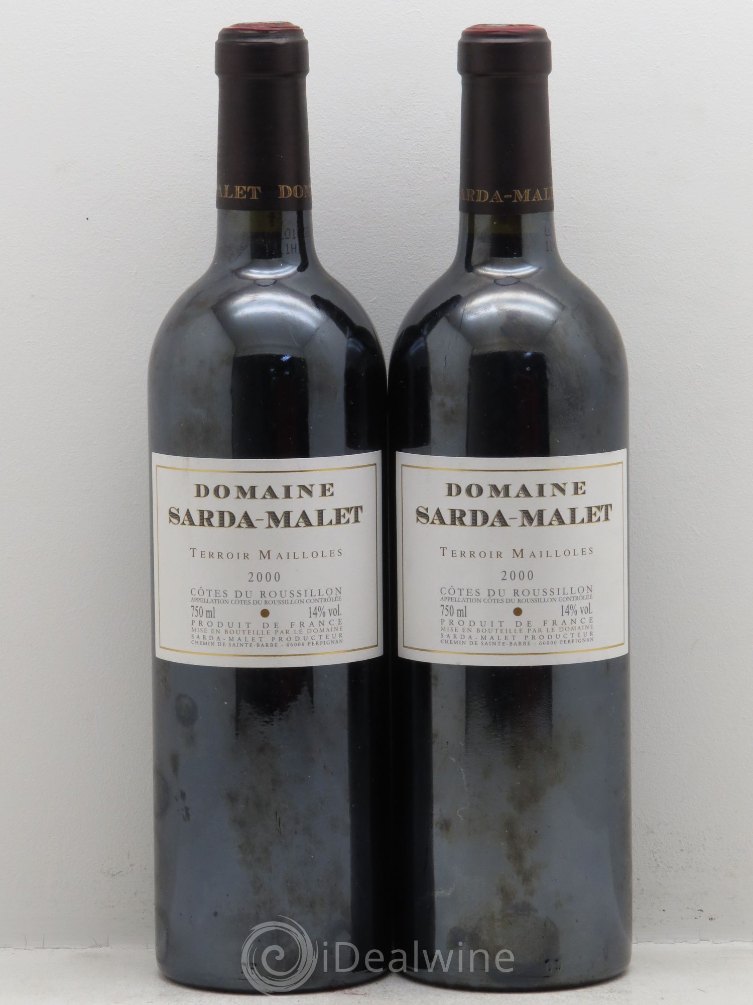 Côtes du Roussillon Domaine Sarda-Malet Terroir de Mailloles Jérôme Malet 2000 - Lot de 2 bouteilles - 0