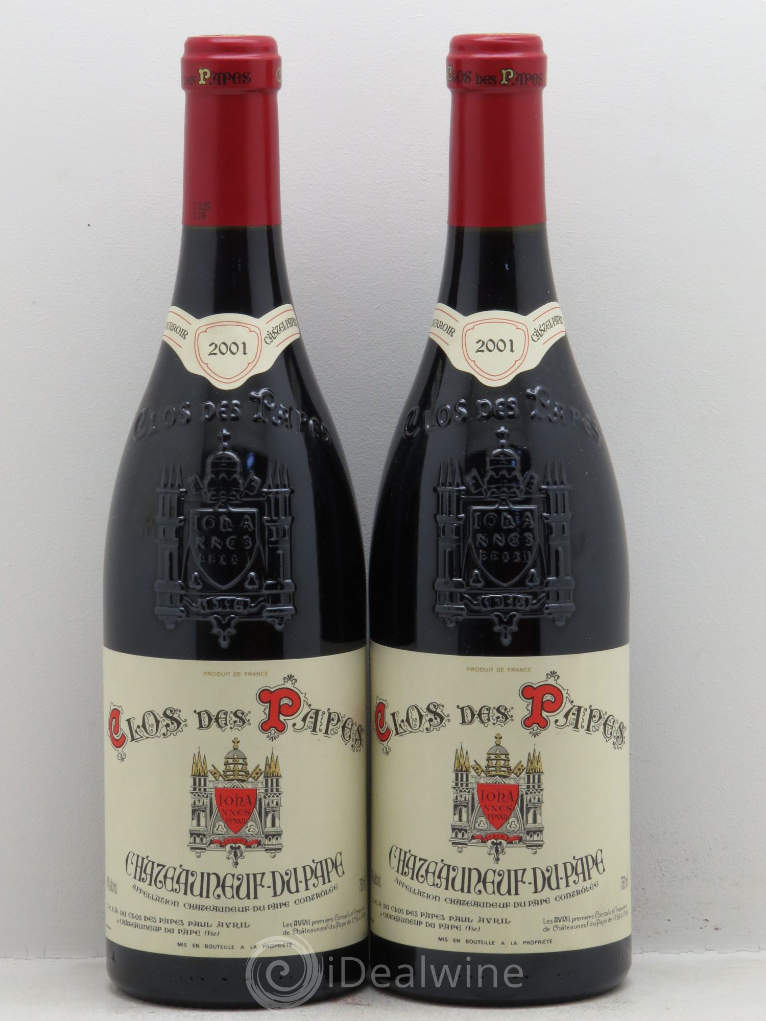 Châteauneuf-du-Pape Clos des Papes - Paul Avril 2001 - Lot de 2 bouteilles - 0