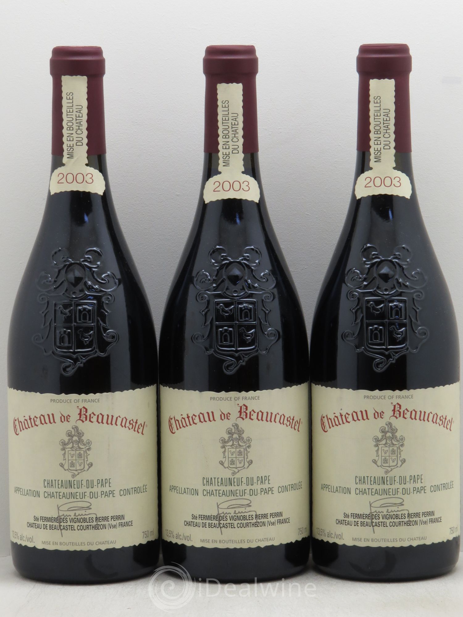 Châteauneuf-du-Pape Château de Beaucastel Famille Perrin 2003 - Lot de 3 bouteilles - 0