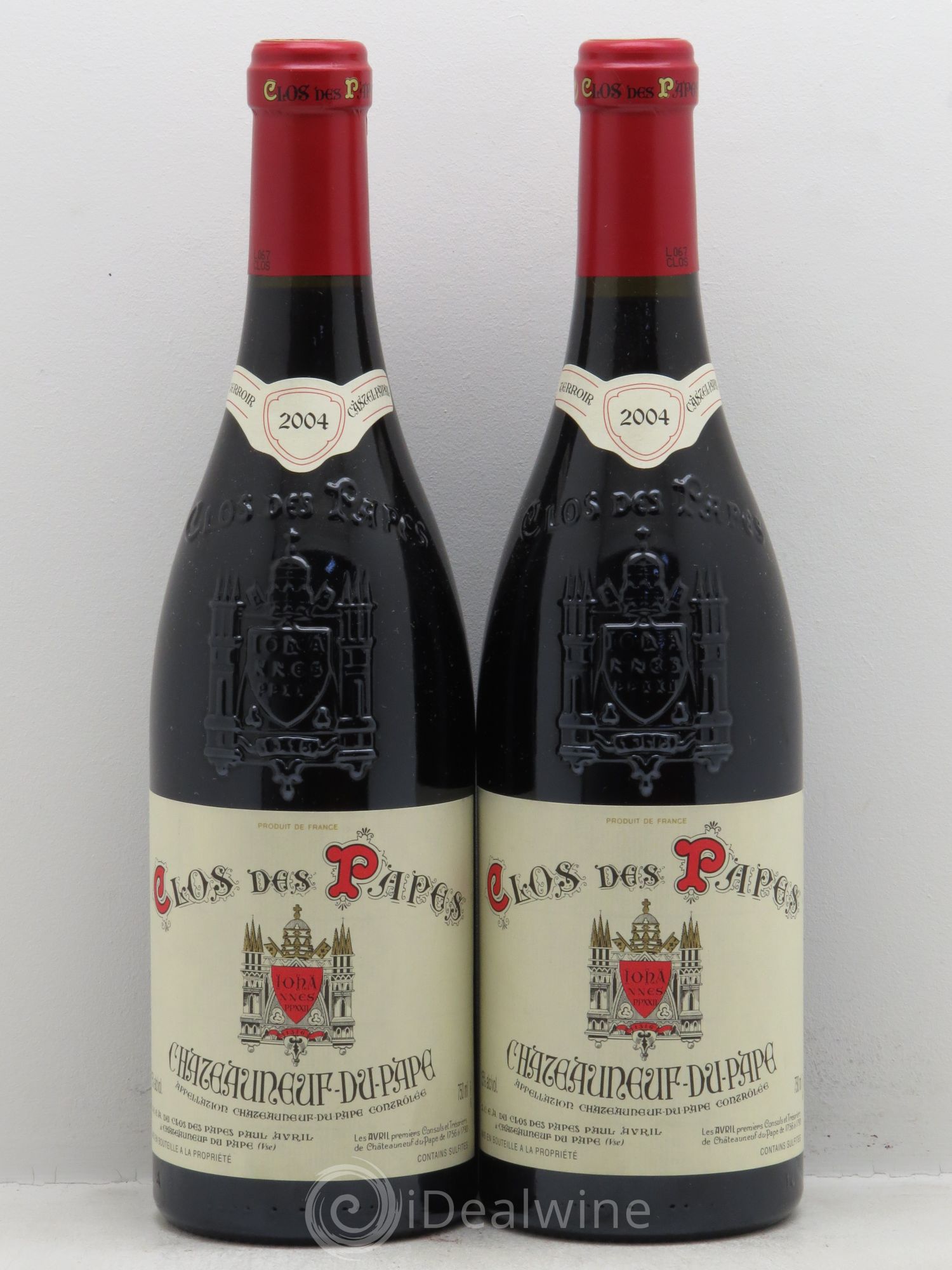 Châteauneuf-du-Pape Clos des Papes - Paul Avril 2004 - Lot de 2 bouteilles - 0