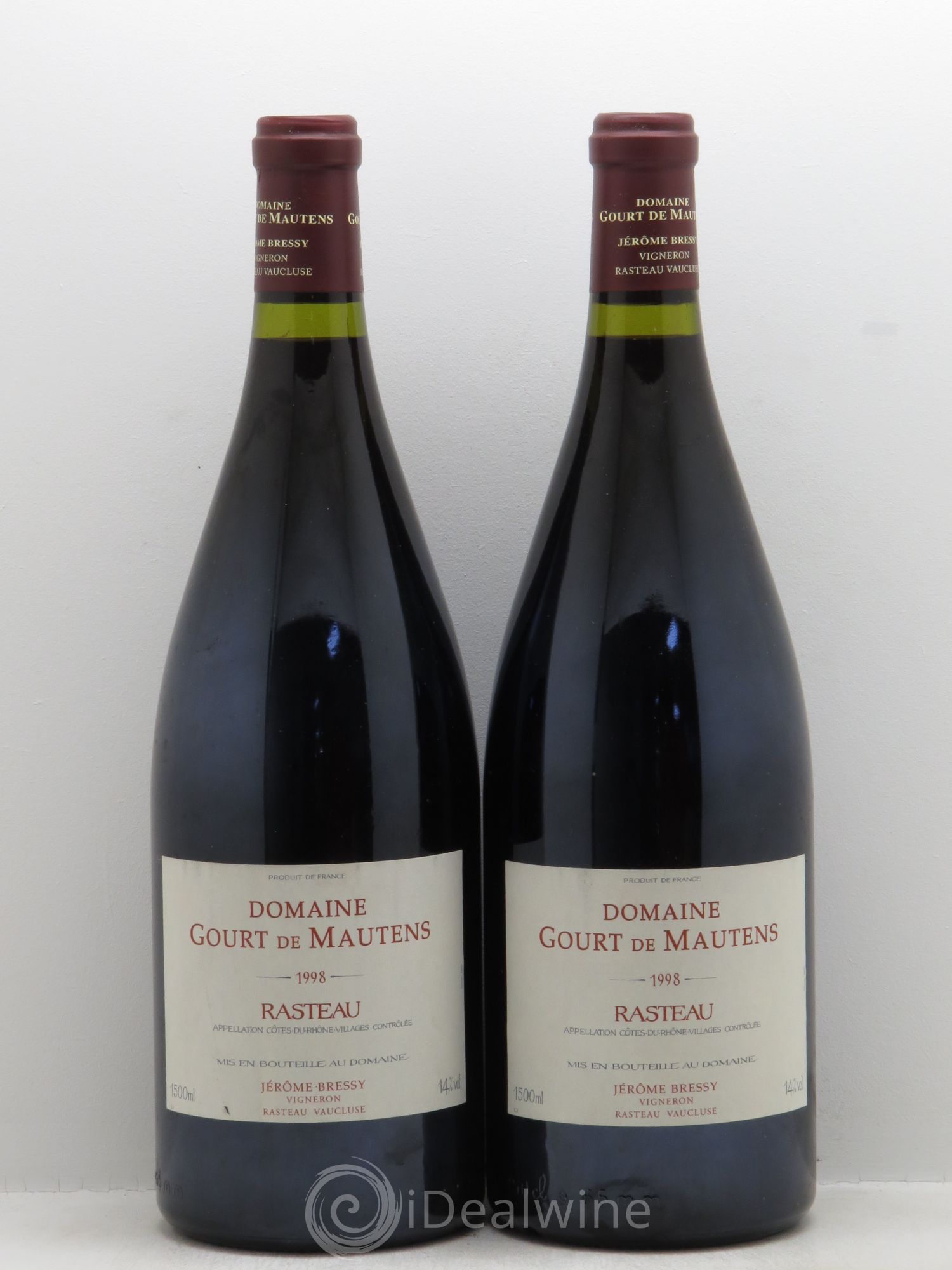 Rasteau Domaine Gourt de Mautens - Jérôme Bressy 1998 - Lot de 2 magnums - 0