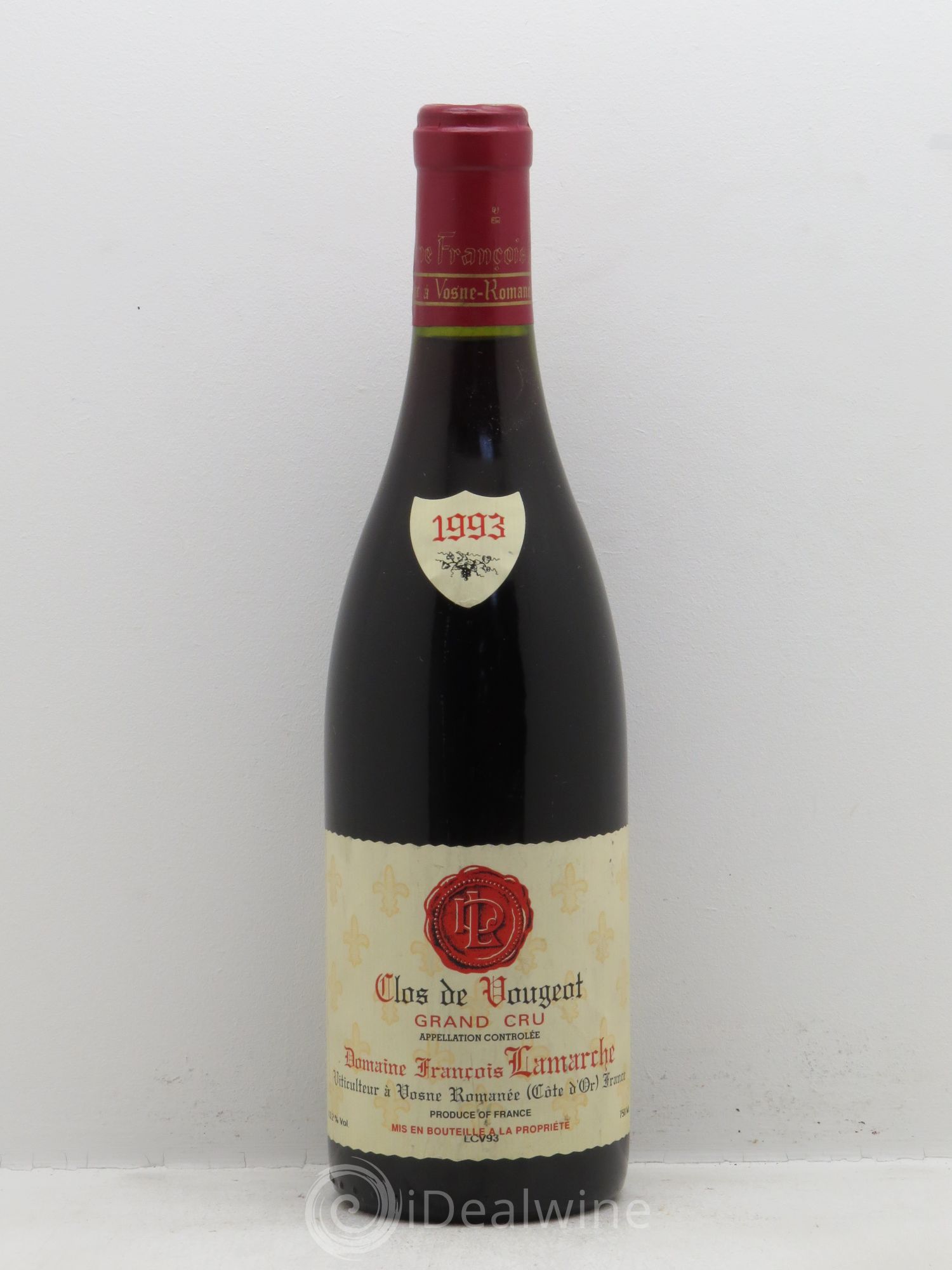Clos de Vougeot Grand Cru Lamarche (Domaine) 1993 - Lot de 1 bouteille - 0
