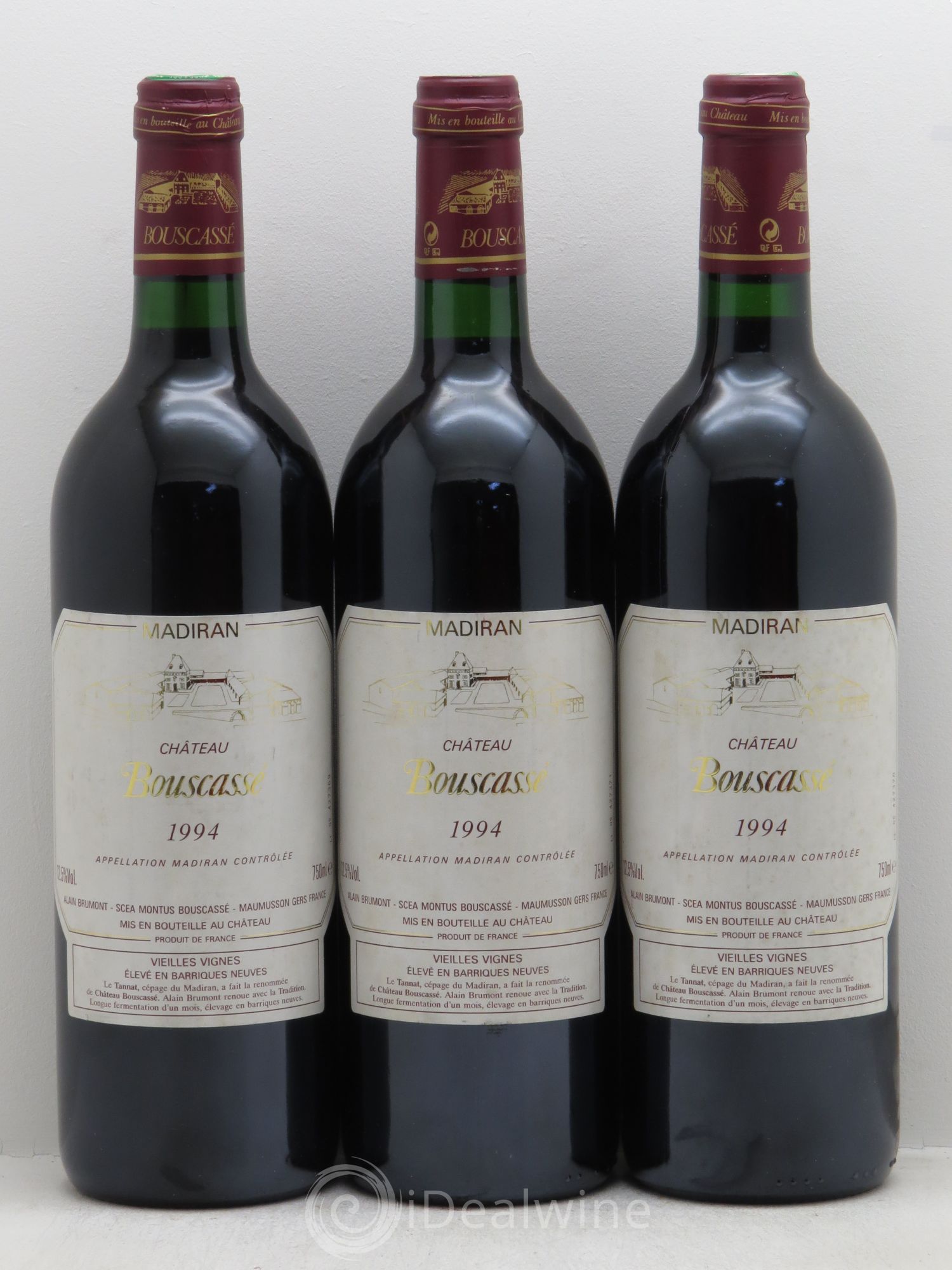 Madiran Vieilles Vignes Château Bouscassé - Alain Brumont 1994 - Lot de 3 bouteilles - 0