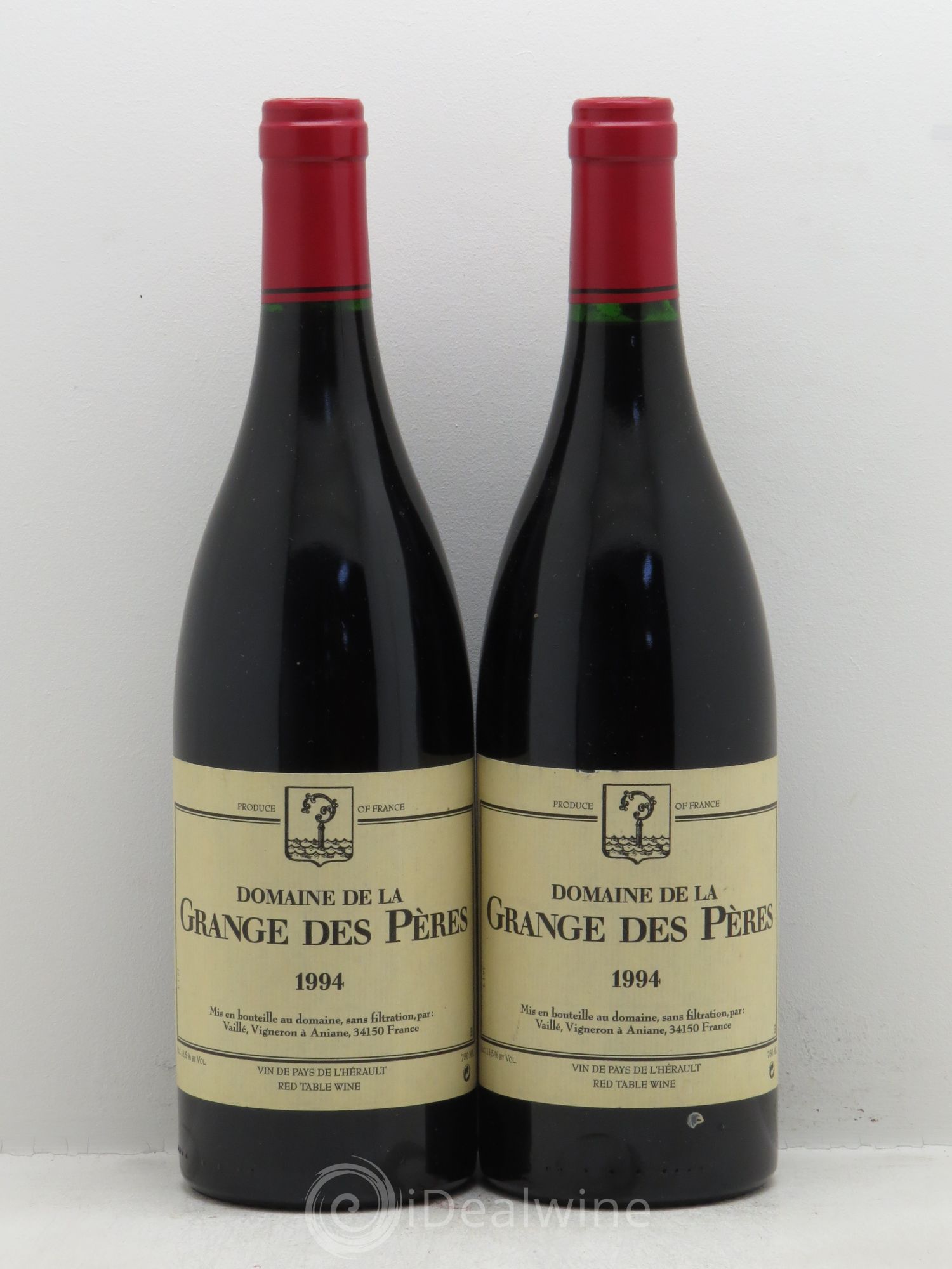 Pays d'Hérault Grange des Pères Laurent Vaillé 1994 - Lot de 2 bouteilles - 0