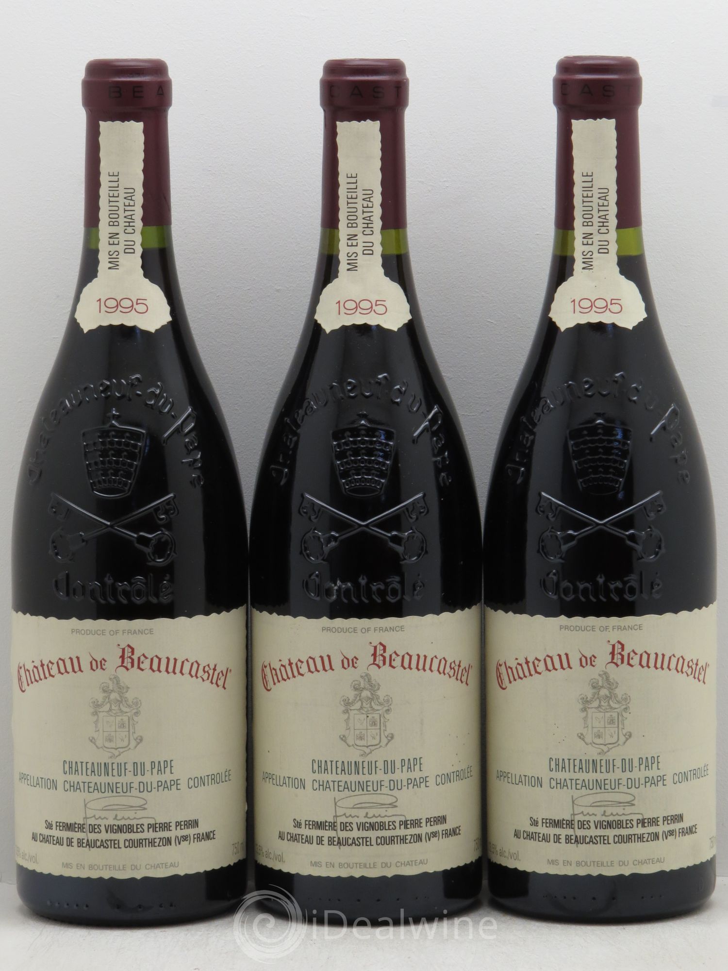 Châteauneuf-du-Pape Château de Beaucastel Famille Perrin 1995 - Lot de 3 bouteilles - 0