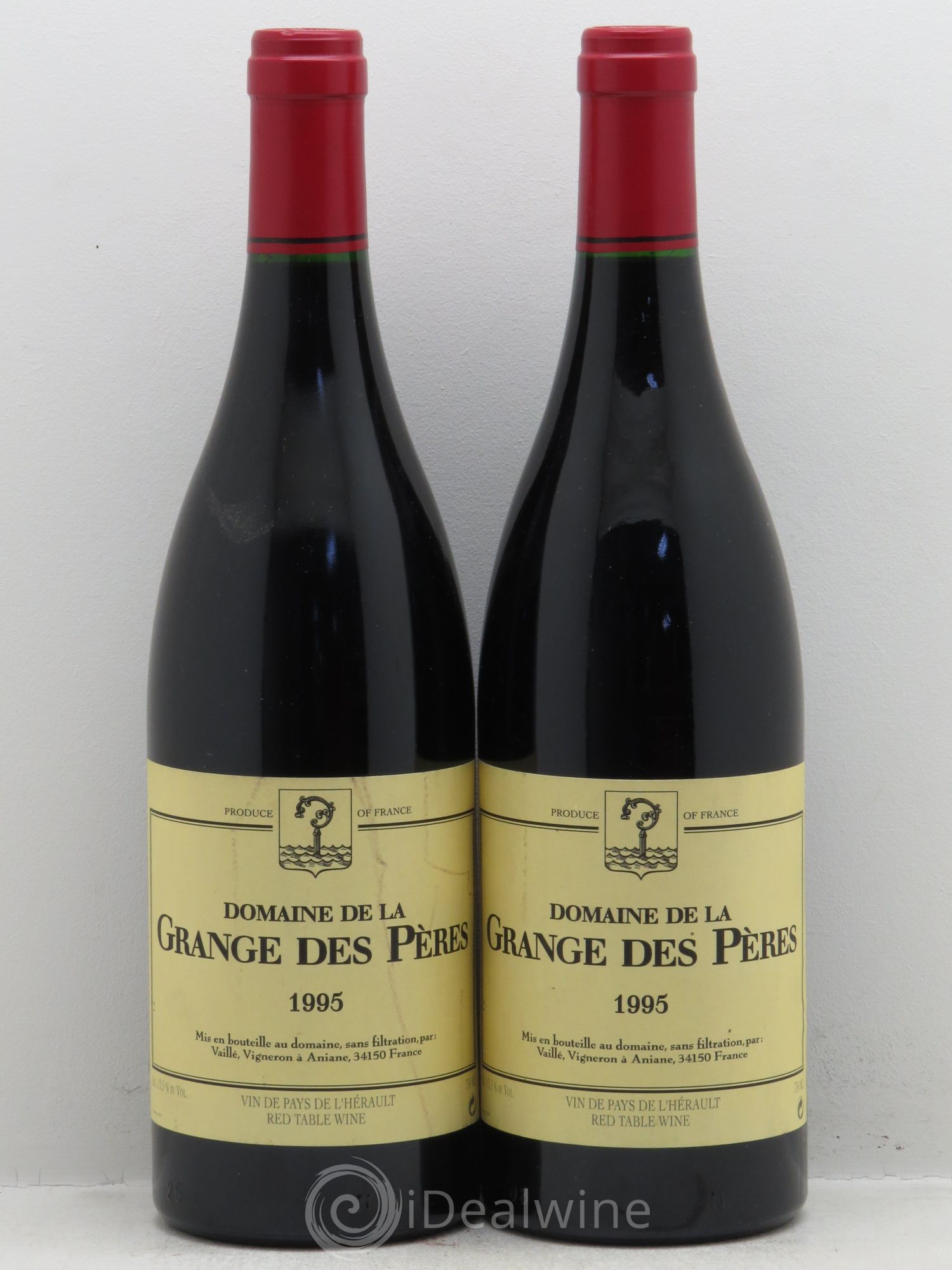 Pays d'Hérault Grange des Pères Laurent Vaillé 1995 - Lot de 2 bouteilles - 0