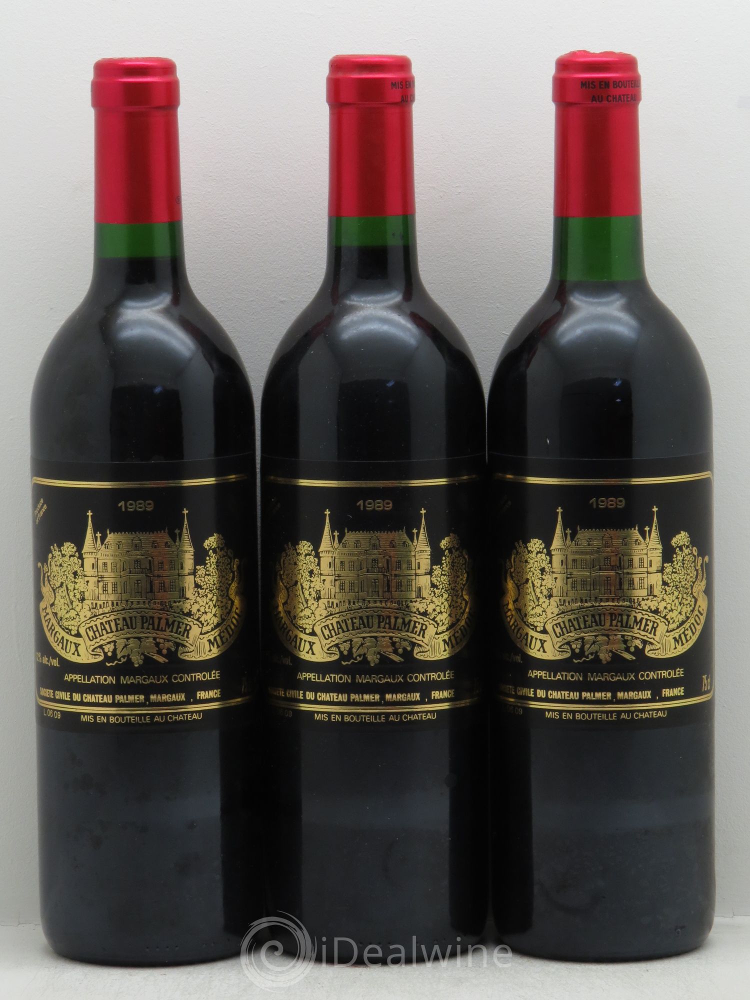 Château Palmer 3ème Grand Cru Classé 1989 - Lot de 3 bouteilles - 0