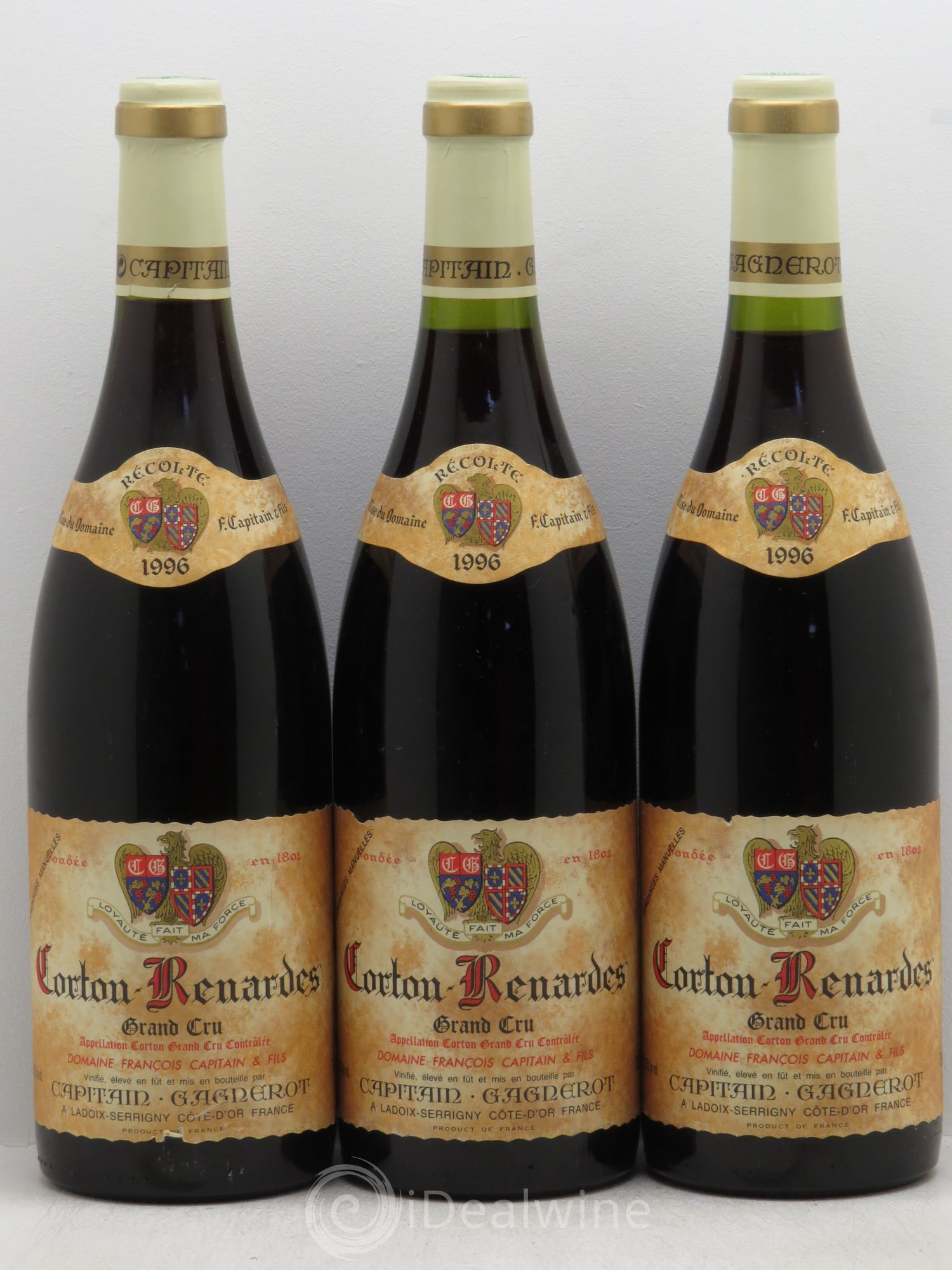 Corton Grand Cru Renardes Domaine Capitain-Gagnerot 1996 - Lotto di 3 bottiglie - 0