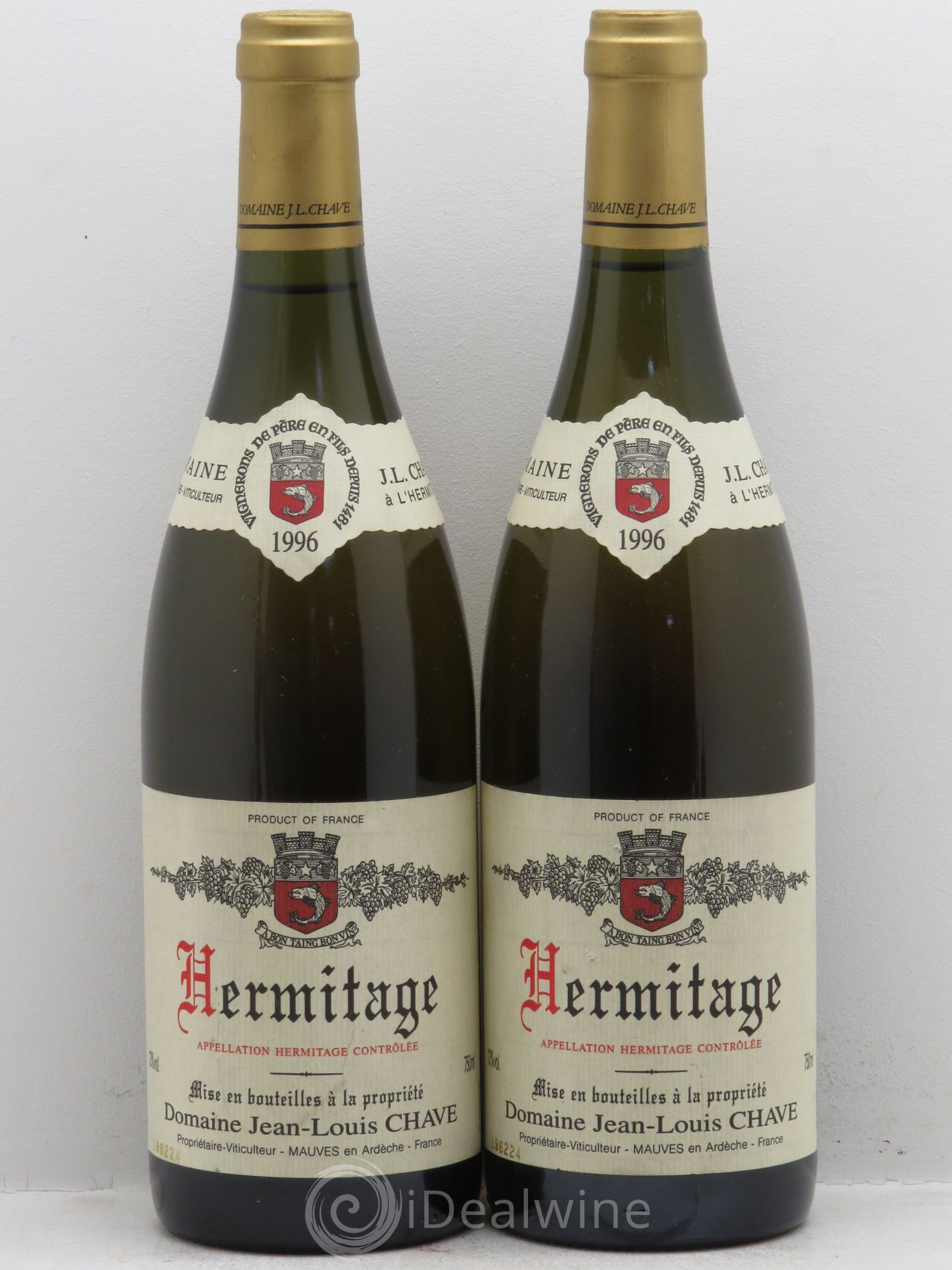 Hermitage Jean-Louis Chave 1996 - Lot de 2 bouteilles - 0