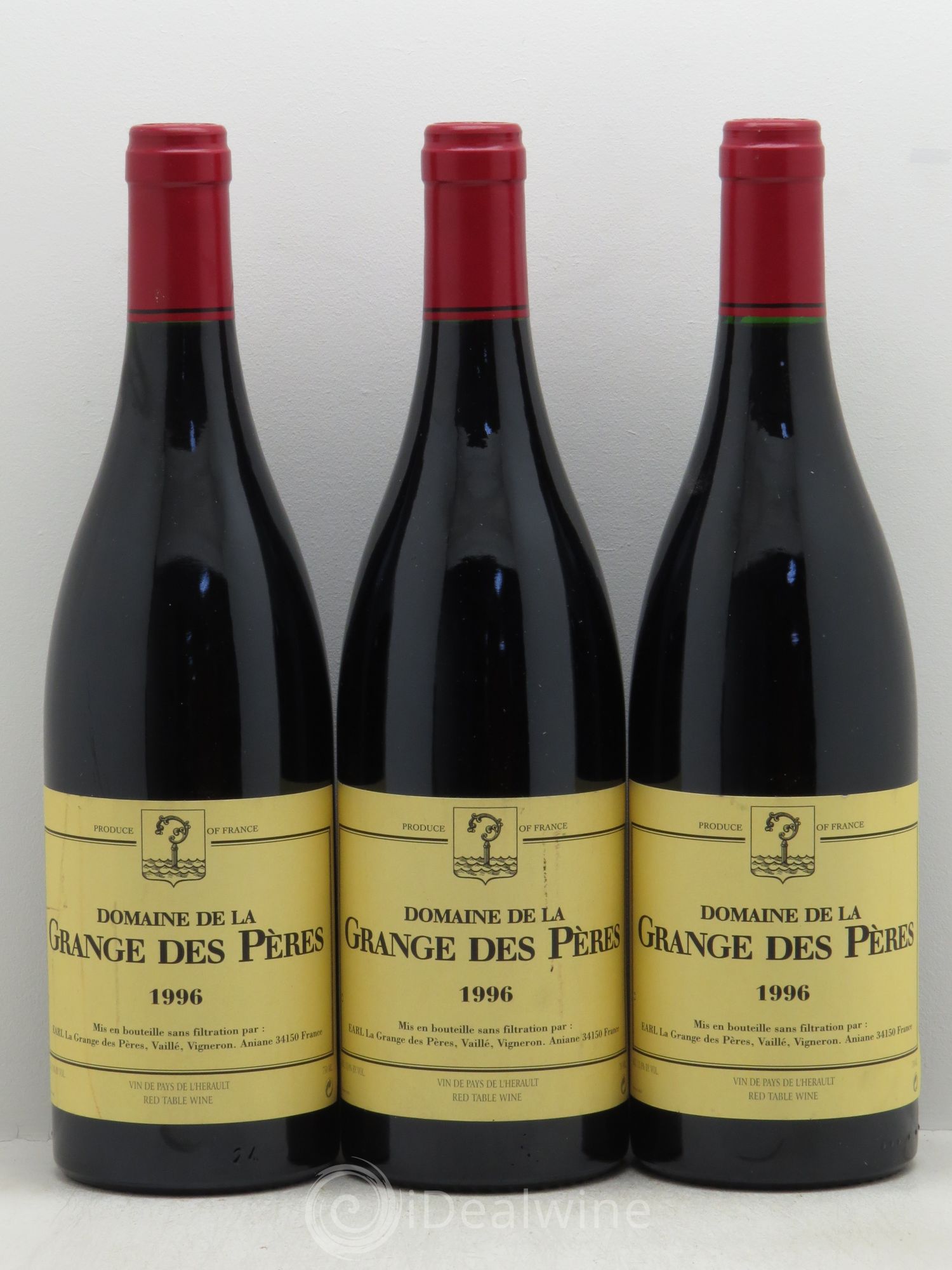Pays d'Hérault Grange des Pères Laurent Vaillé 1996 - Lot de 3 bouteilles - 0