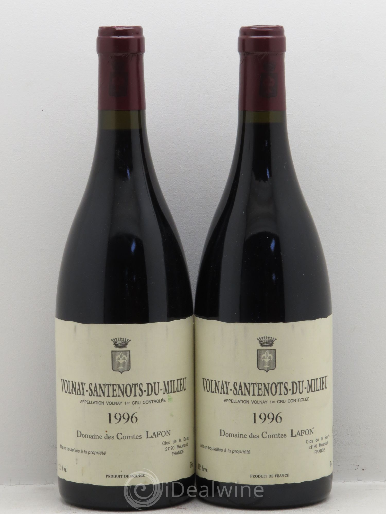 Volnay 1er Cru Santenots du Milieu Comtes Lafon (Domaine des) 1996 - Lot de 2 bouteilles - 0