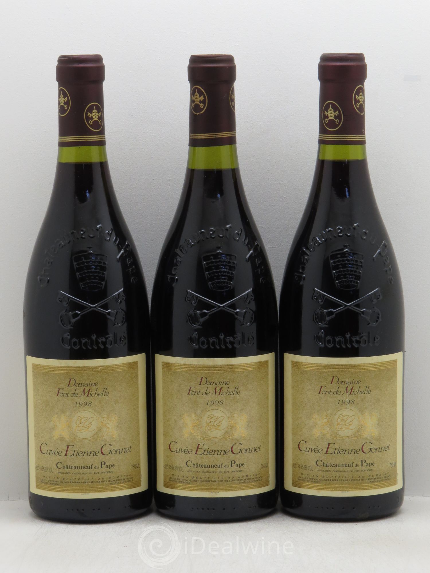 Châteauneuf-du-Pape Domaine Font de Michelle Cuvée Etienne Gonnet Famille Gonnet 1998 - Lot de 3 bouteilles - 0