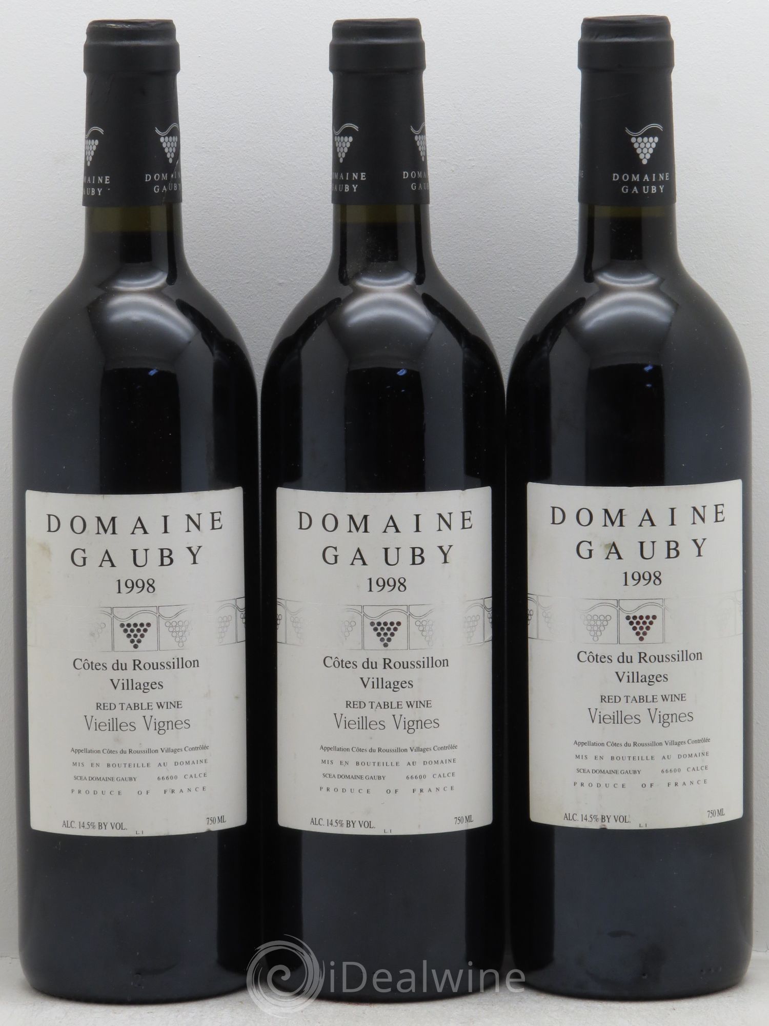 Côtes du Roussillon Villages Vieilles vignes Gauby (Domaine) 1998 - Lot de 3 bouteilles - 0