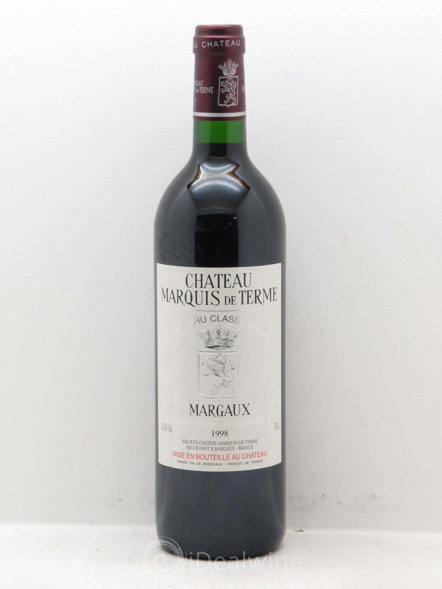 Château Marquis de Terme 4ème Grand Cru Classé 1998 - Lot de 1 bouteille - 0