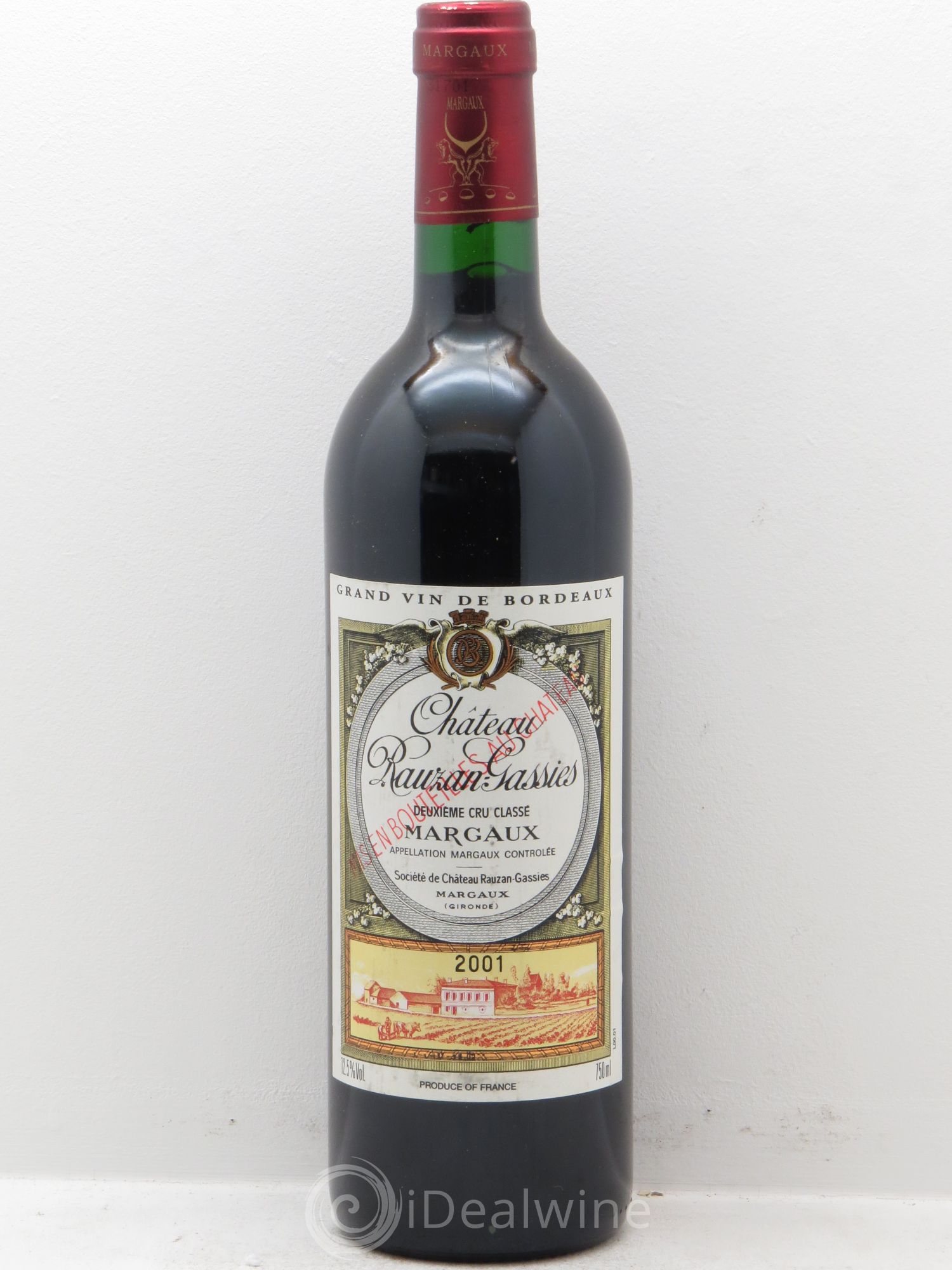 Château Rauzan-Gassies 2ème Grand Cru Classé 2001 - Lot de 1 bouteille - 0