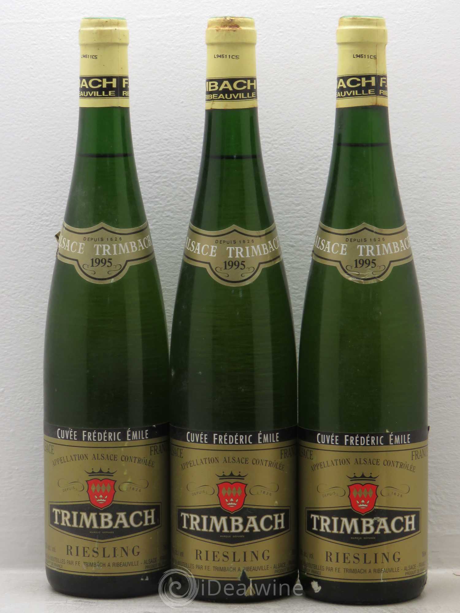 Alsace Riesling Cuvée Frédéric Emile Trimbach (Domaine) 1995 - Lot de 3 bouteilles - 0