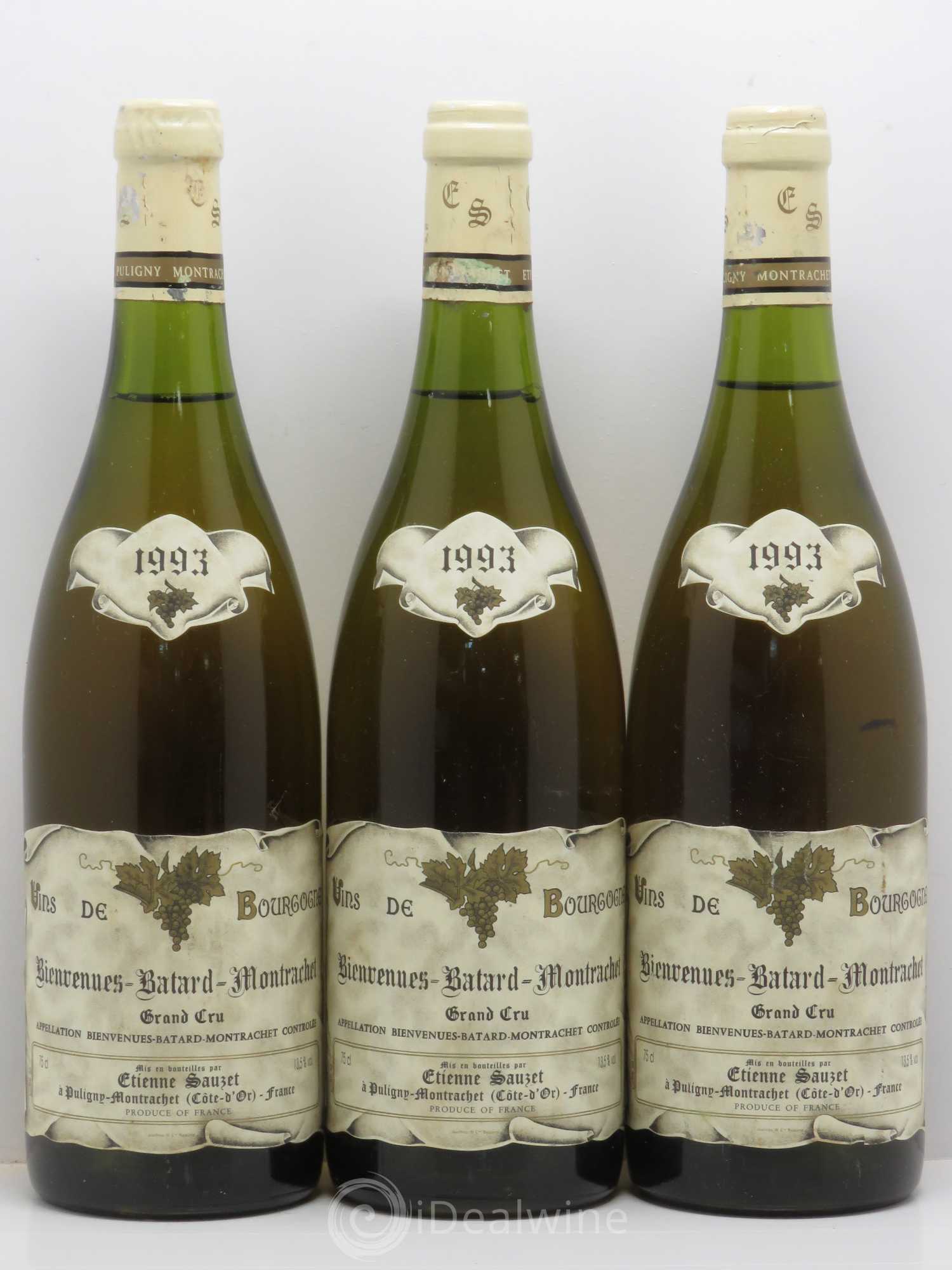 Bienvenues-Bâtard-Montrachet Grand Cru Etienne Sauzet 1993 - Lot de 3 bouteilles - 0