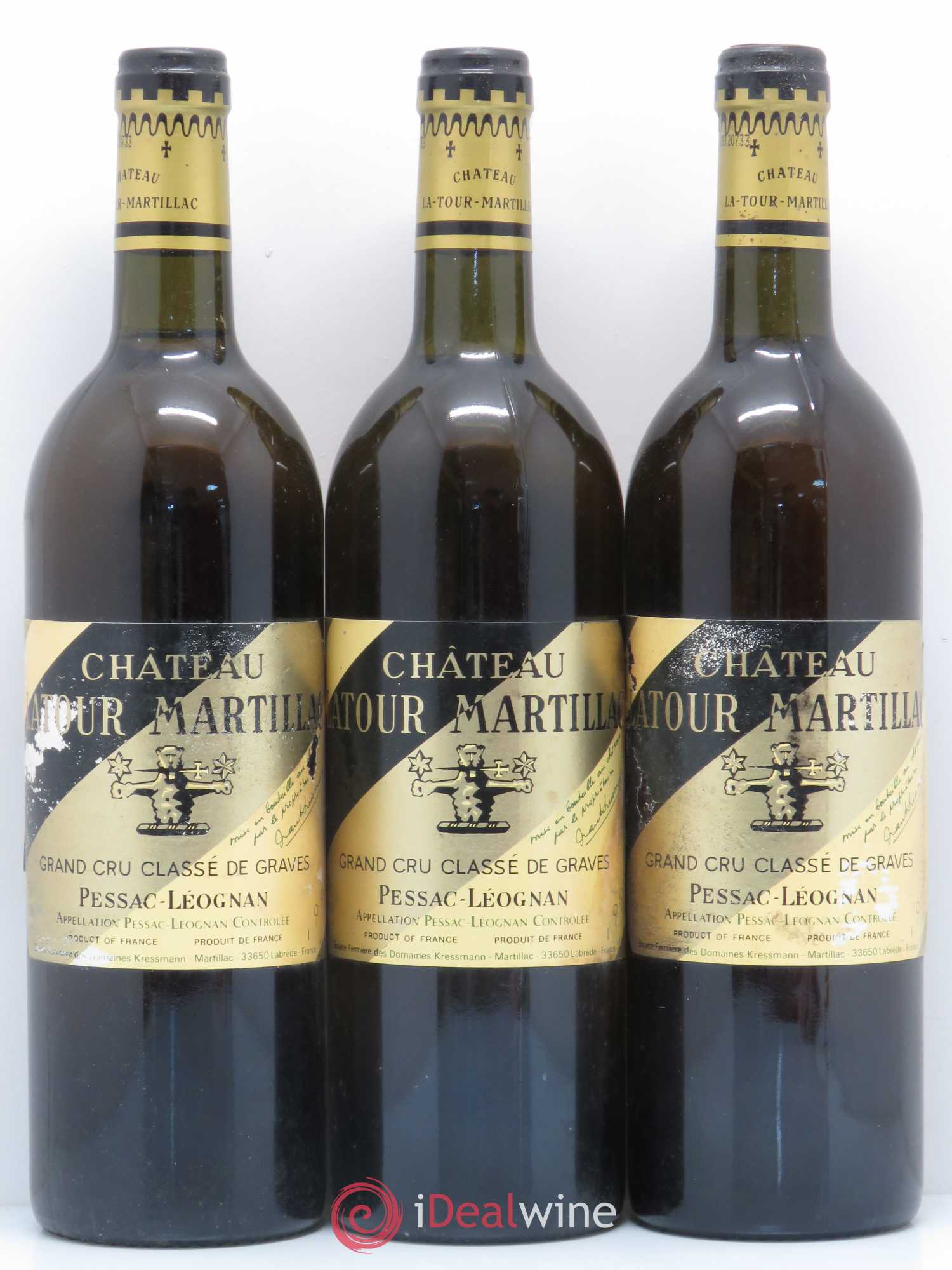 Château Latour-Martillac Cru Classé de Graves 1993 - Lot de 3 bouteilles - 0