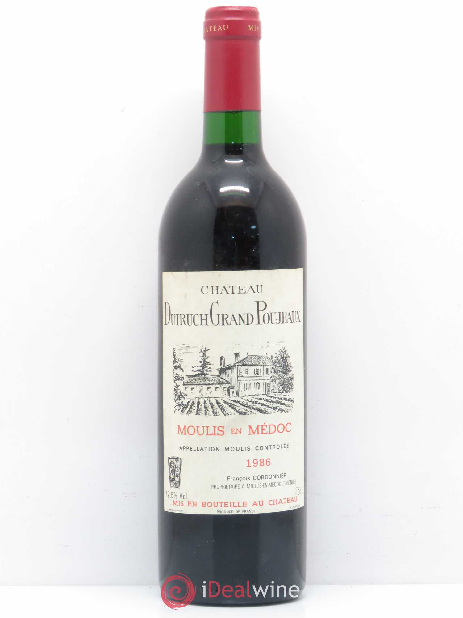 Château Dutruch Grand Poujeaux Cru Bourgeois 1986 - Lot de 1 bouteille - 0