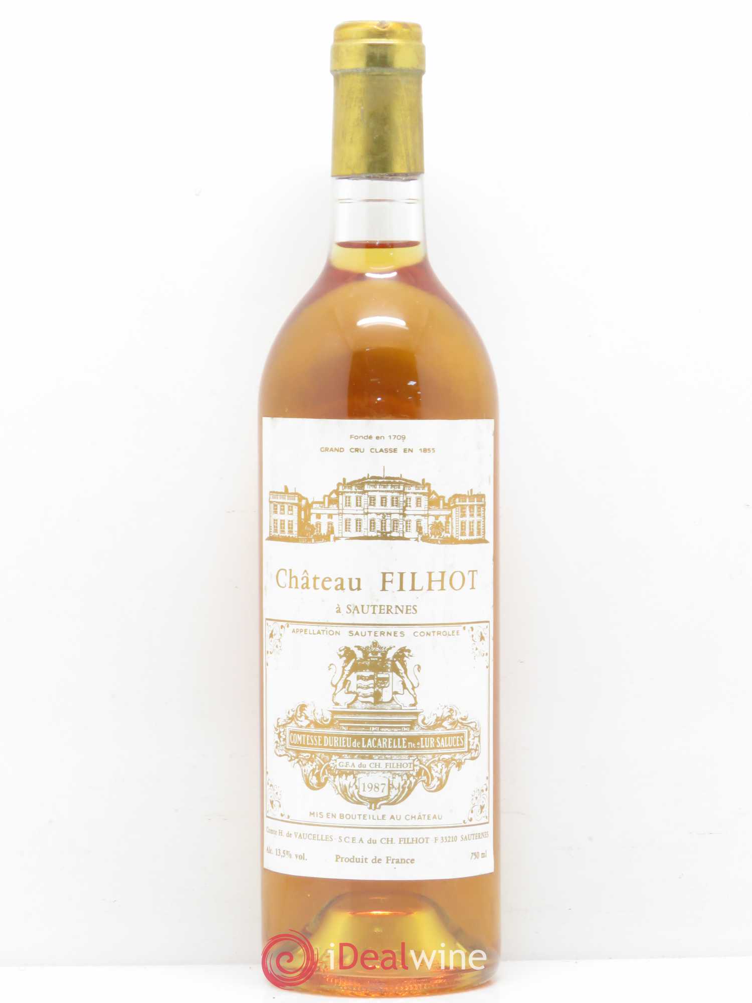 Château Filhot 2ème Grand Cru Classé 1987 - Lotto di 1 bottiglia - 0