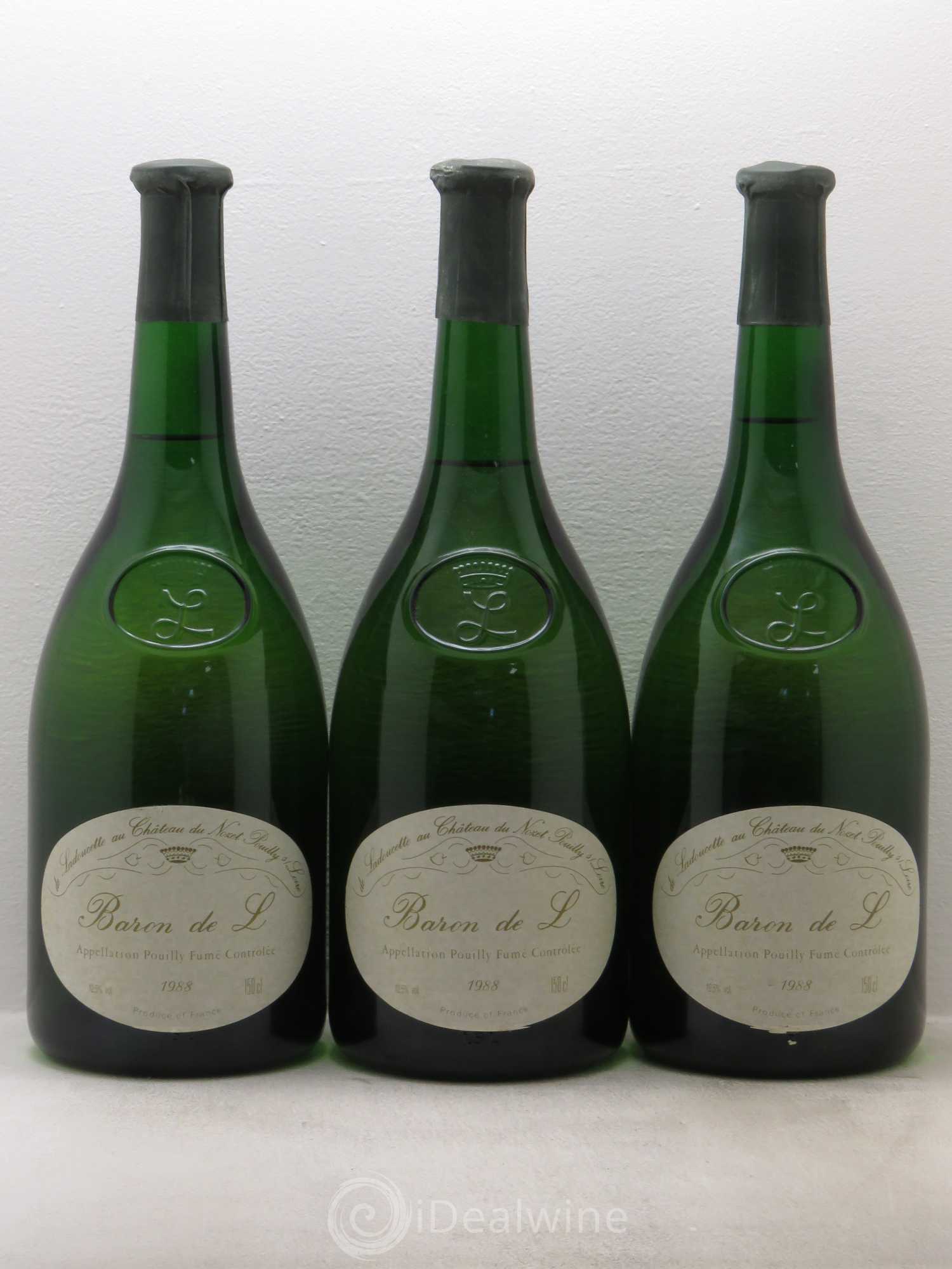Pouilly-Fumé Baron de L Patrick de Ladoucette 1988 - Lot de 3 magnums - 0