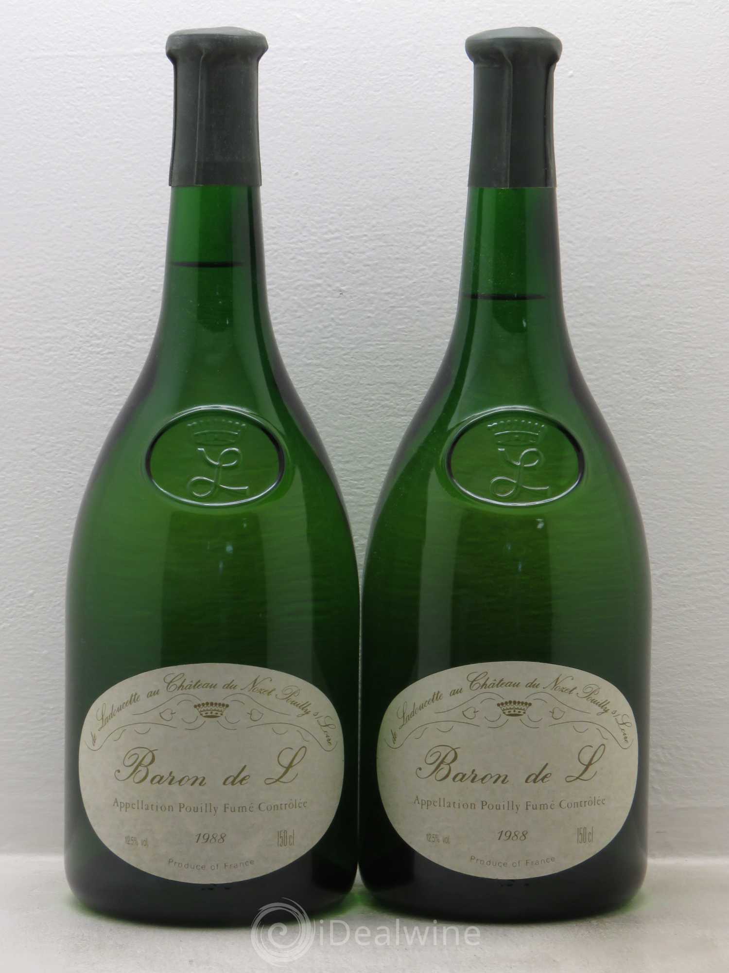 Pouilly-Fumé Baron de L Patrick de Ladoucette 1988 - Lot de 2 magnums - 0
