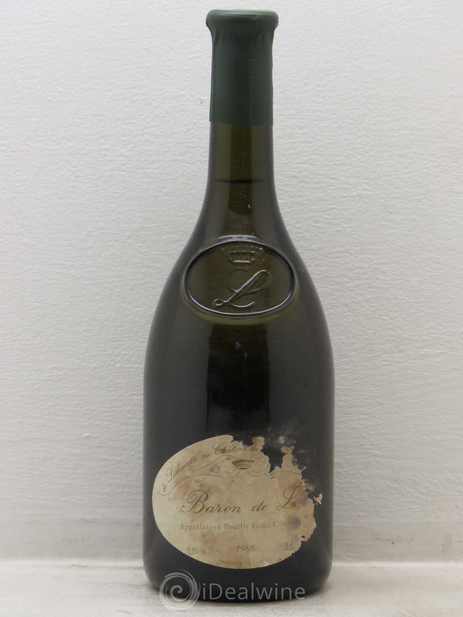 Pouilly-Fumé Baron de L Patrick de Ladoucette 1986 - Lot de 6 bouteilles - 0