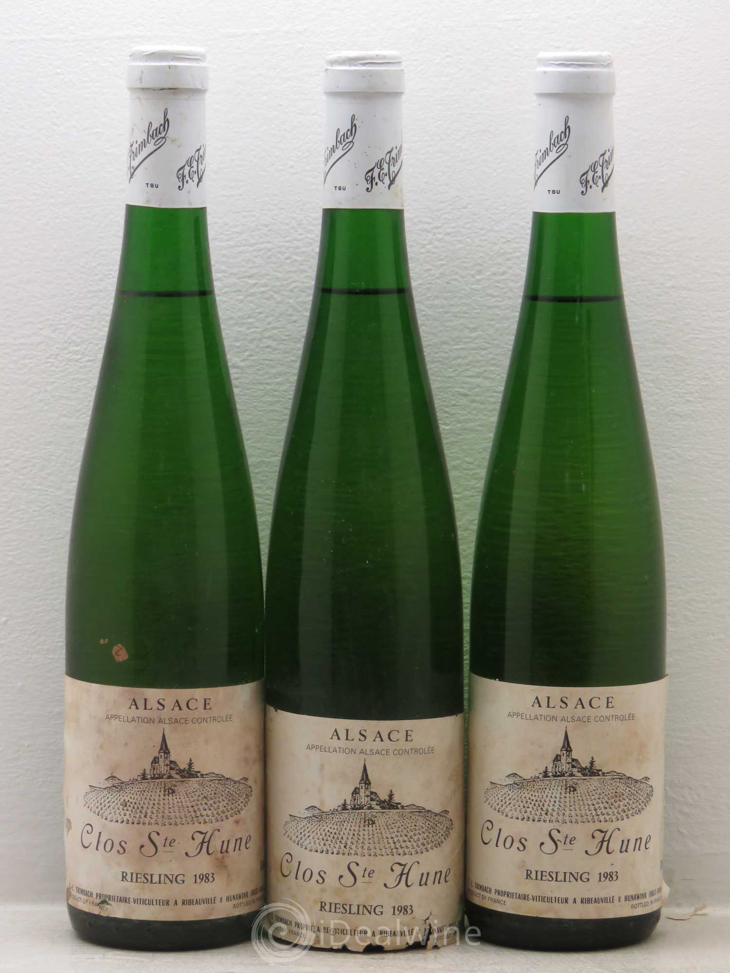 Alsace Riesling Clos Sainte-Hune Trimbach (Domaine) 1983 - Lot de 3 bouteilles - 0