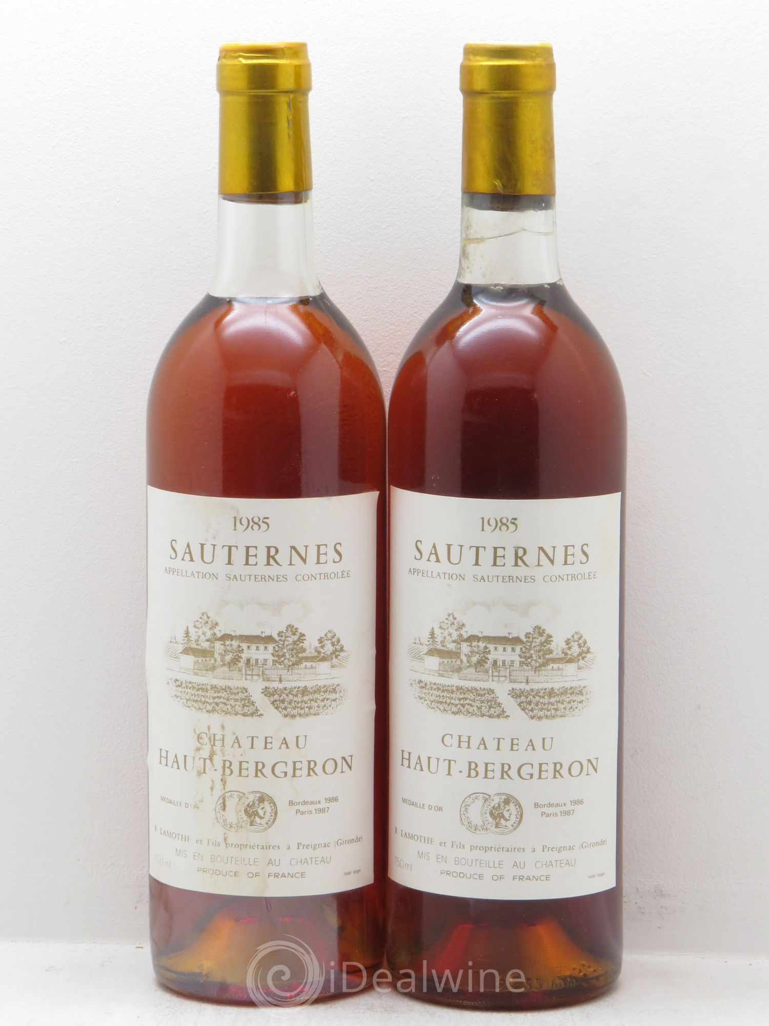 Château Haut-Bergeron 1985 - Lotto di 2 bottiglie - 0