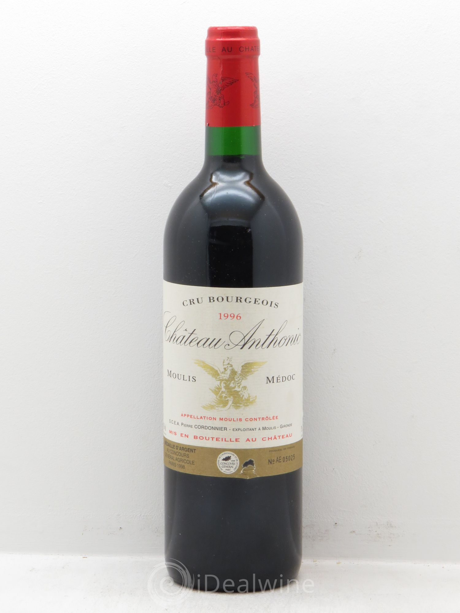 Château Anthonic Cru Bourgeois 1996 - Lot de 1 bouteille - 0