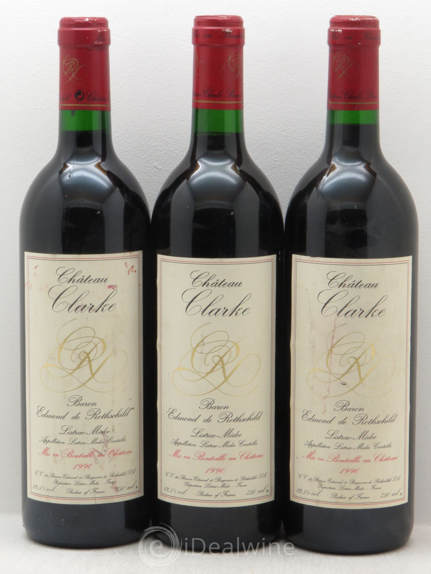 Château Clarke 1990 - Lot de 3 bouteilles - 0