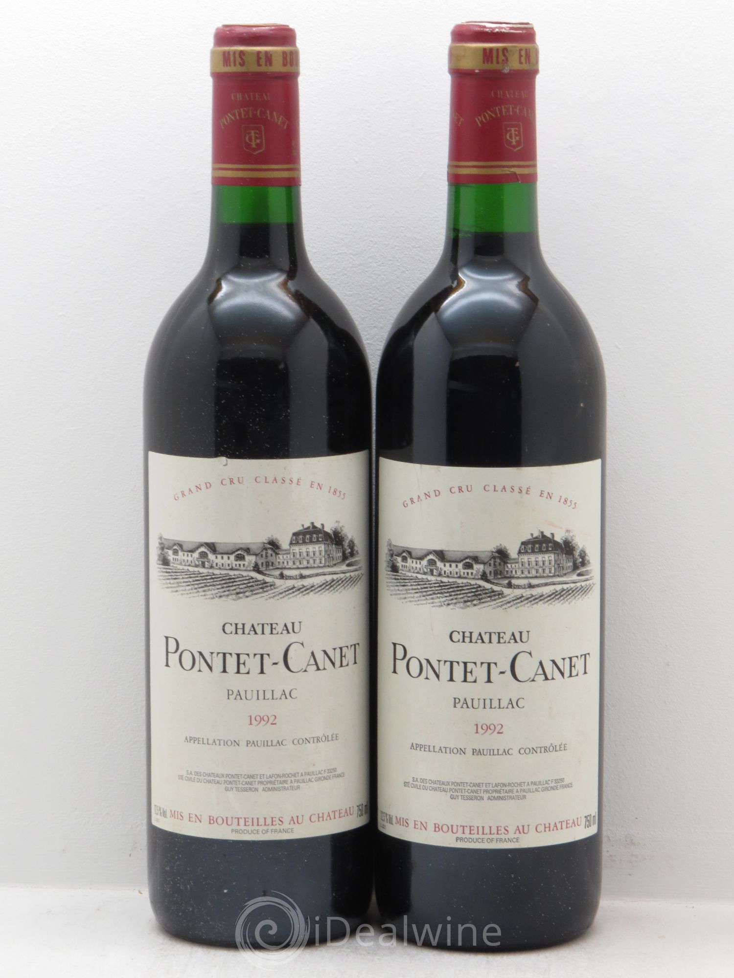 Château Pontet Canet 5ème Grand Cru Classé 1992 - Lot de 2 bouteilles - 0