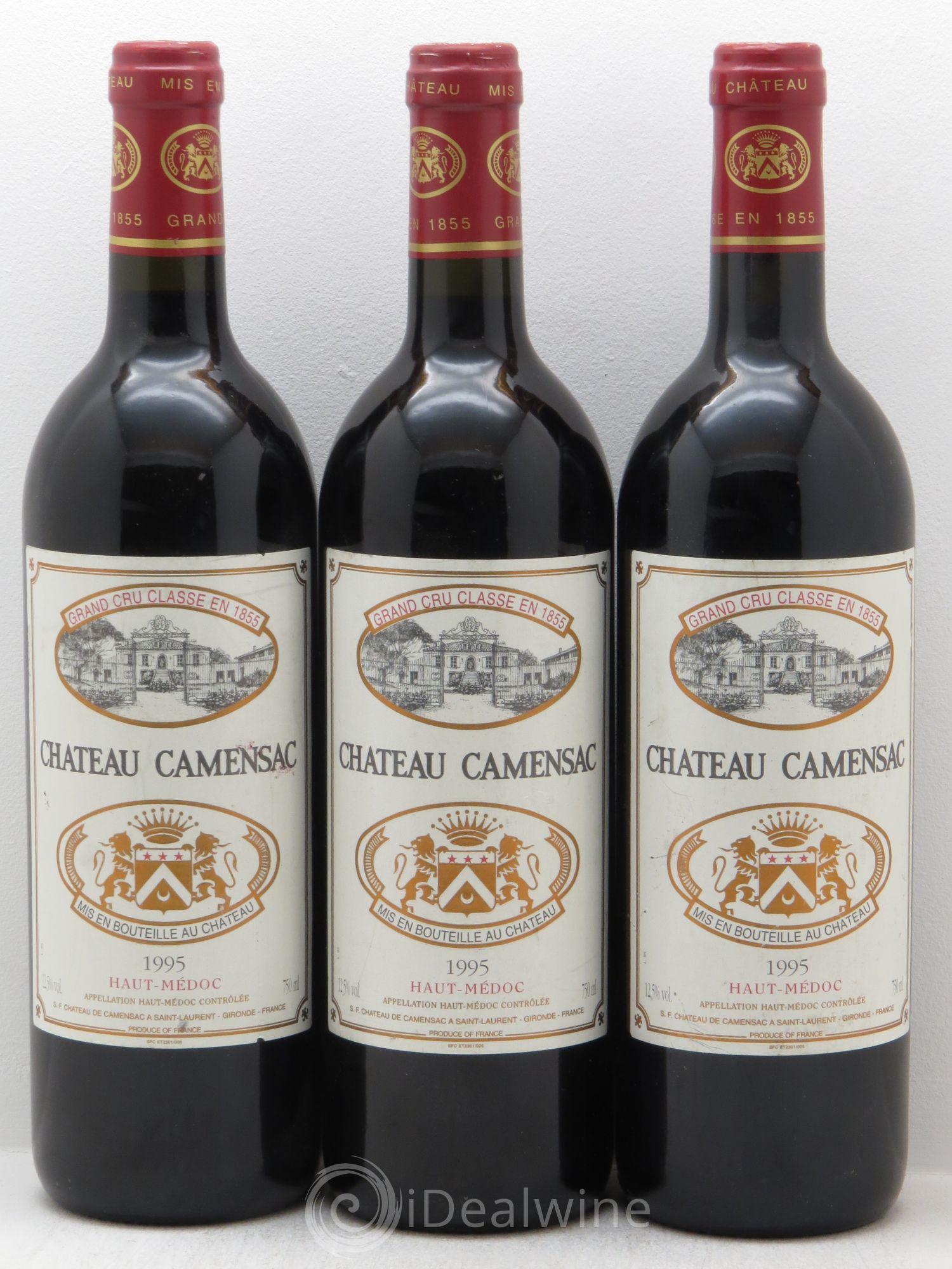 Château Camensac 5ème Grand Cru Classé 1995 - Lot de 3 bouteilles - 0