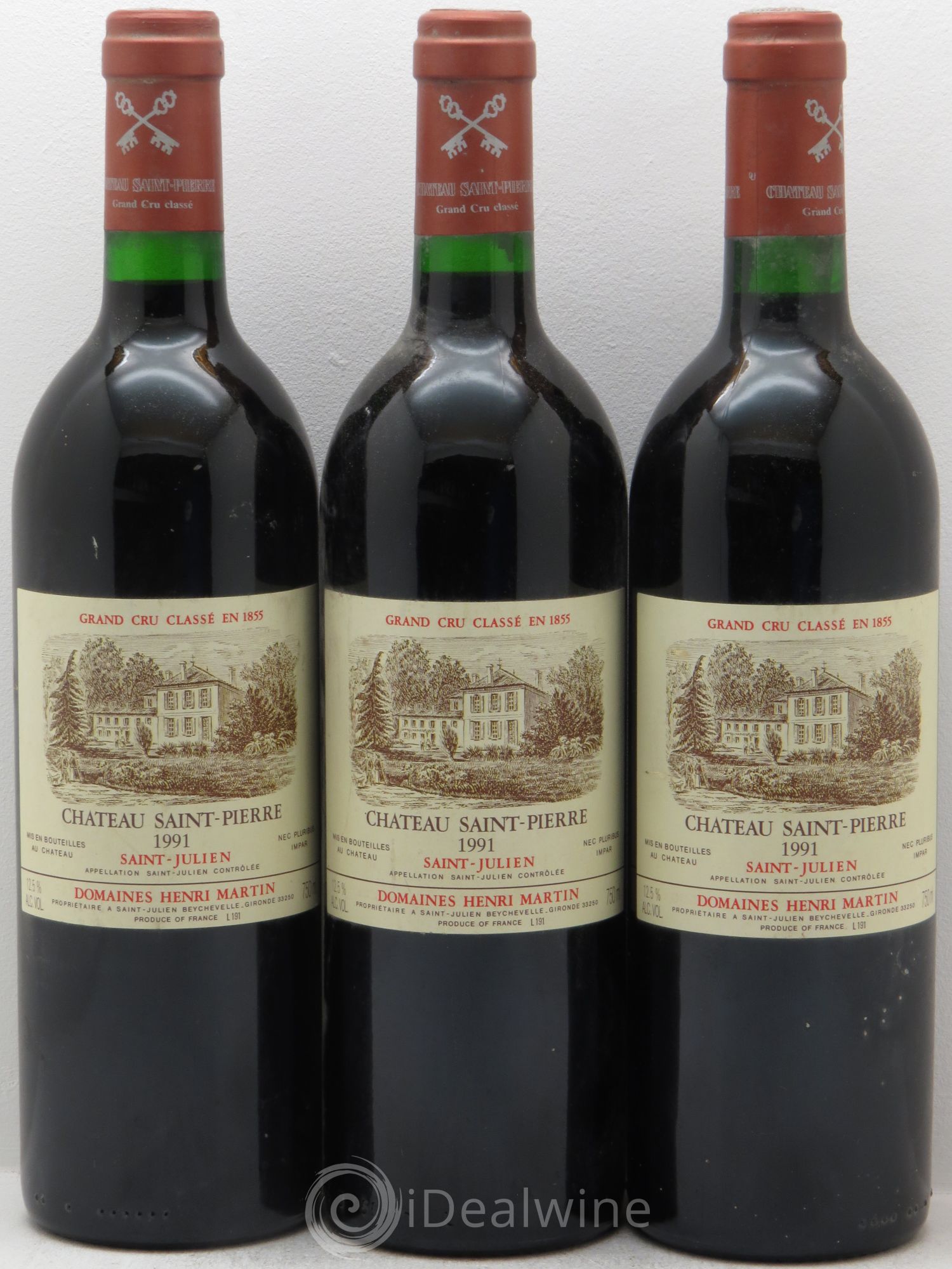 Château Saint-Pierre 4ème Grand Cru Classé 1991 - Lot de 3 bouteilles - 0