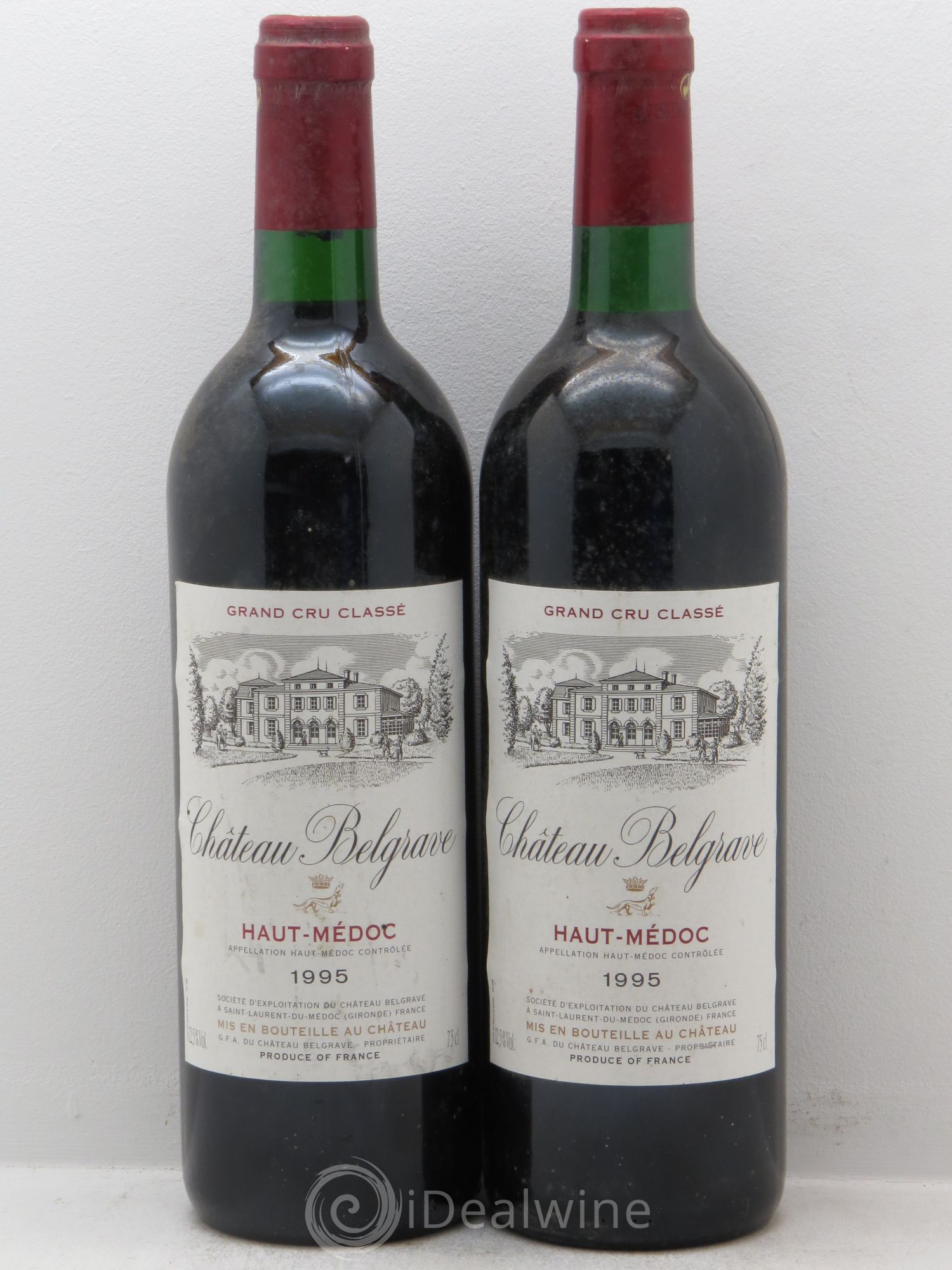 Château Belgrave 5ème Grand Cru Classé 1995 - Lot de 2 bouteilles - 0