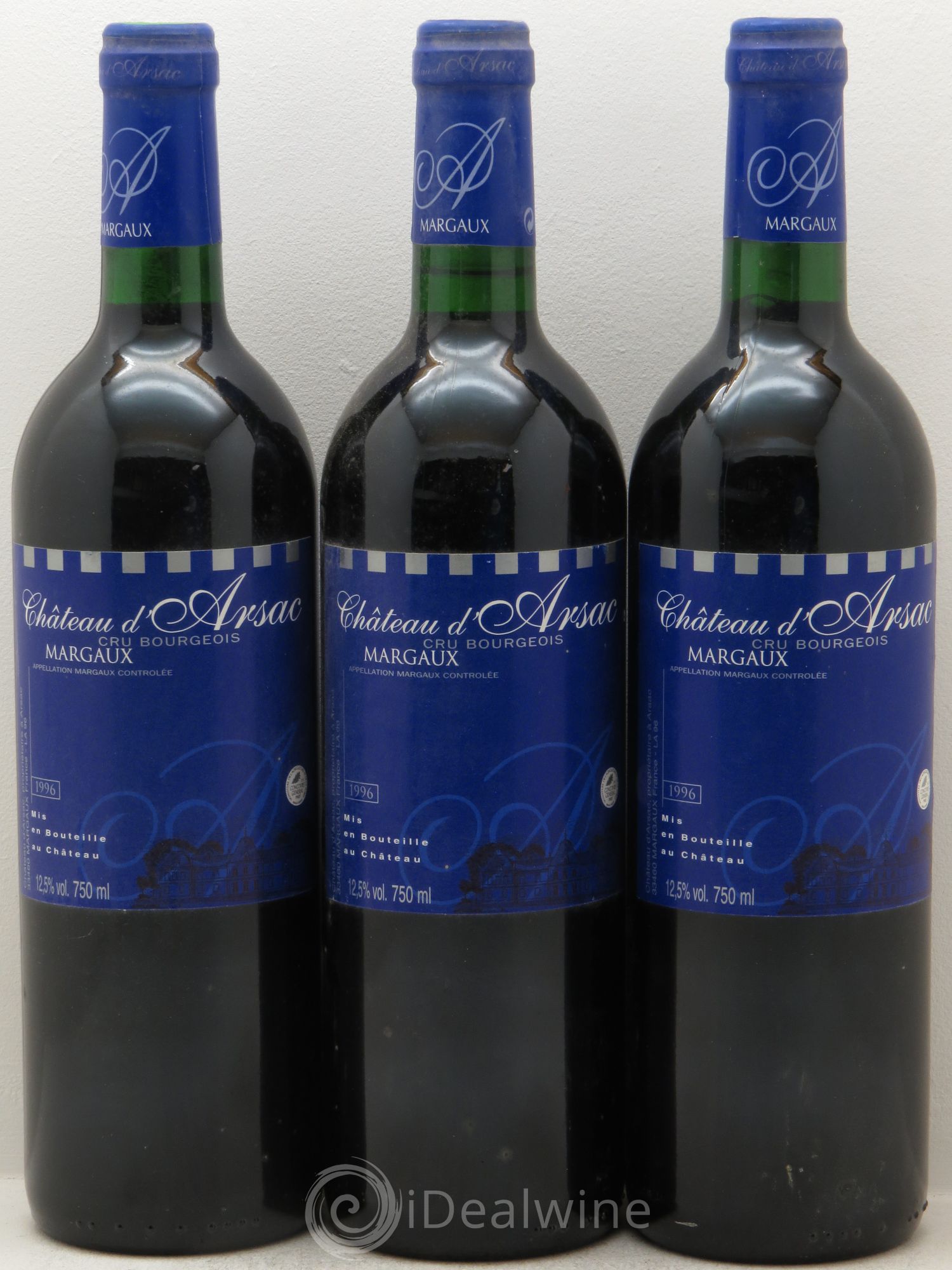 Château d' Arsac Cru Bourgeois 1996 - Lot de 3 bouteilles - 0
