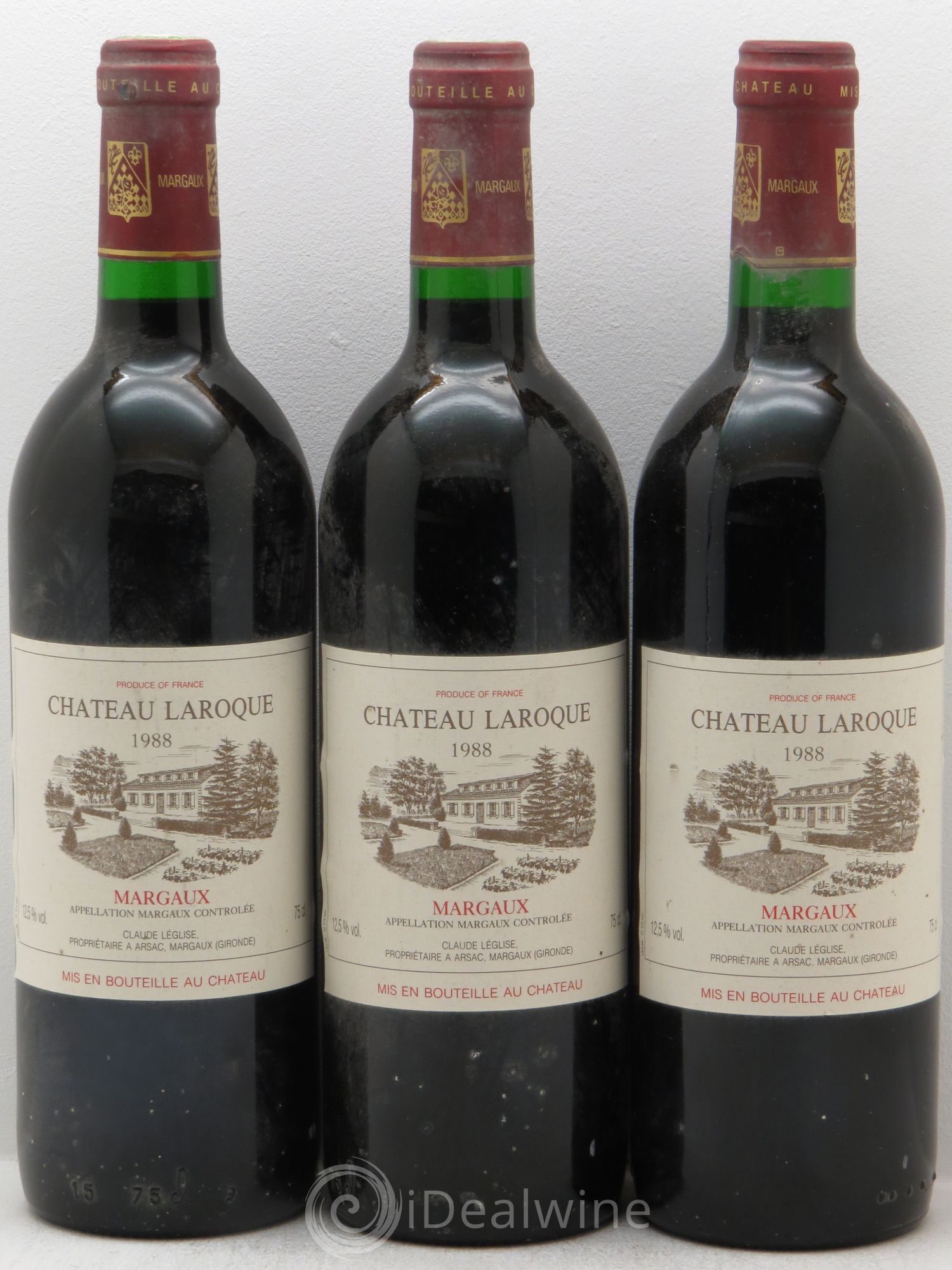 Bordeaux Château Laroque Margaux (sans prix de réserve - no reserve) 1988 - Posten von 3 Flaschen - 0