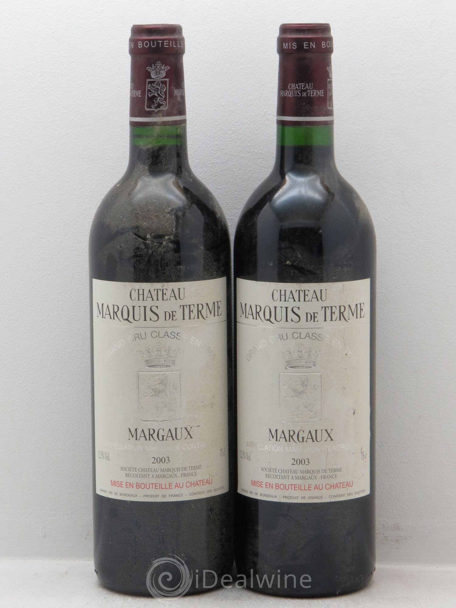 Château Marquis de Terme 4ème Grand Cru Classé 2003 - Lot de 2 bouteilles - 0