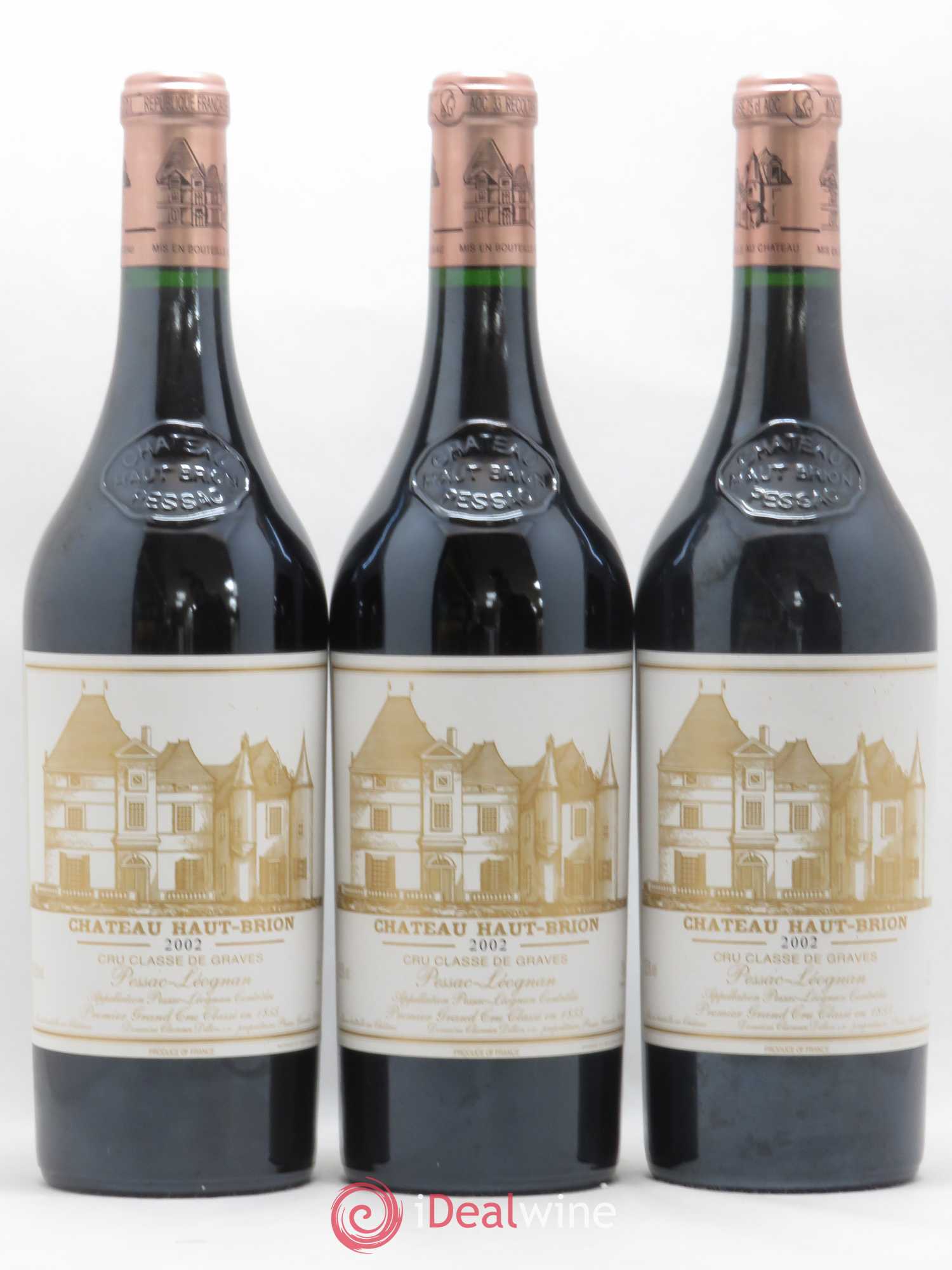 Château Haut Brion 1er Grand Cru Classé 2002 - Lot de 3 bouteilles - 0