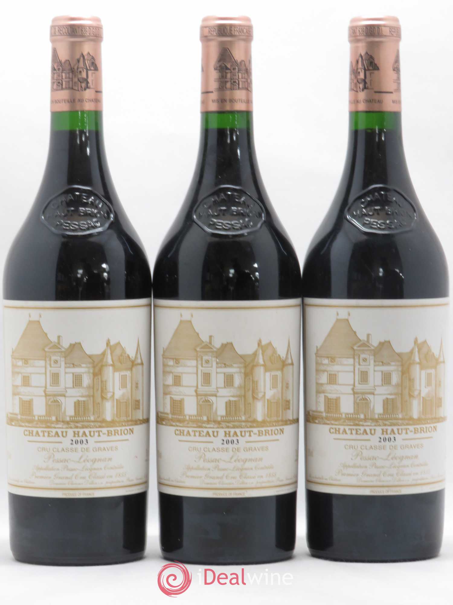Château Haut Brion 1er Grand Cru Classé 2003 - Lot de 3 bouteilles - 0