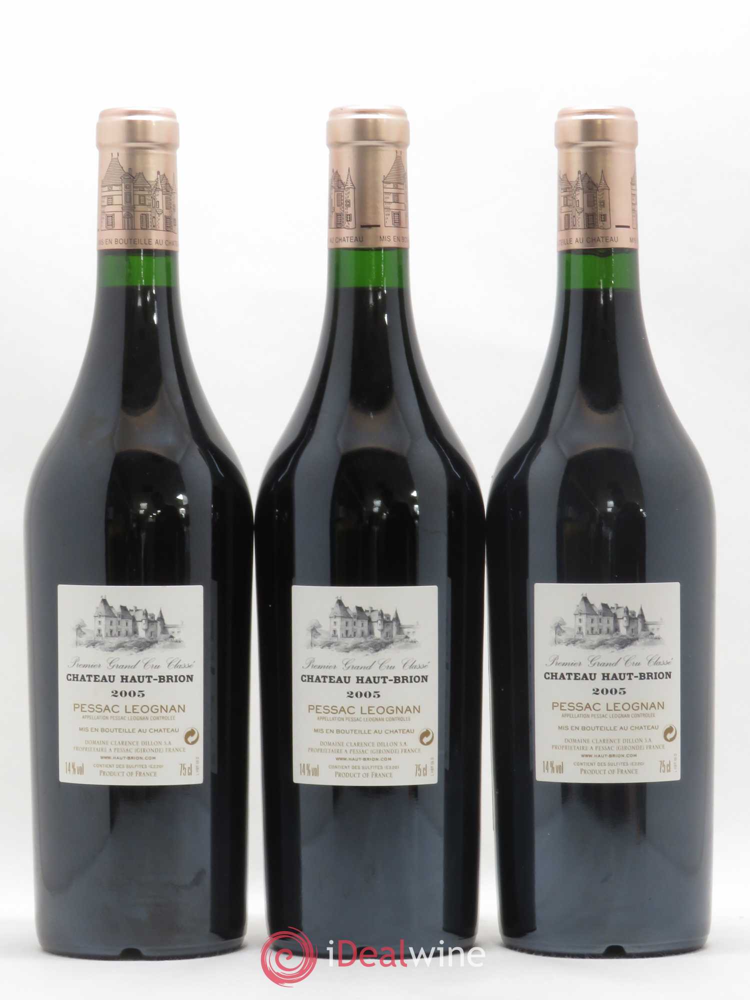 Château Haut Brion 1er Grand Cru Classé 2005 - Lot de 3 bouteilles - 1