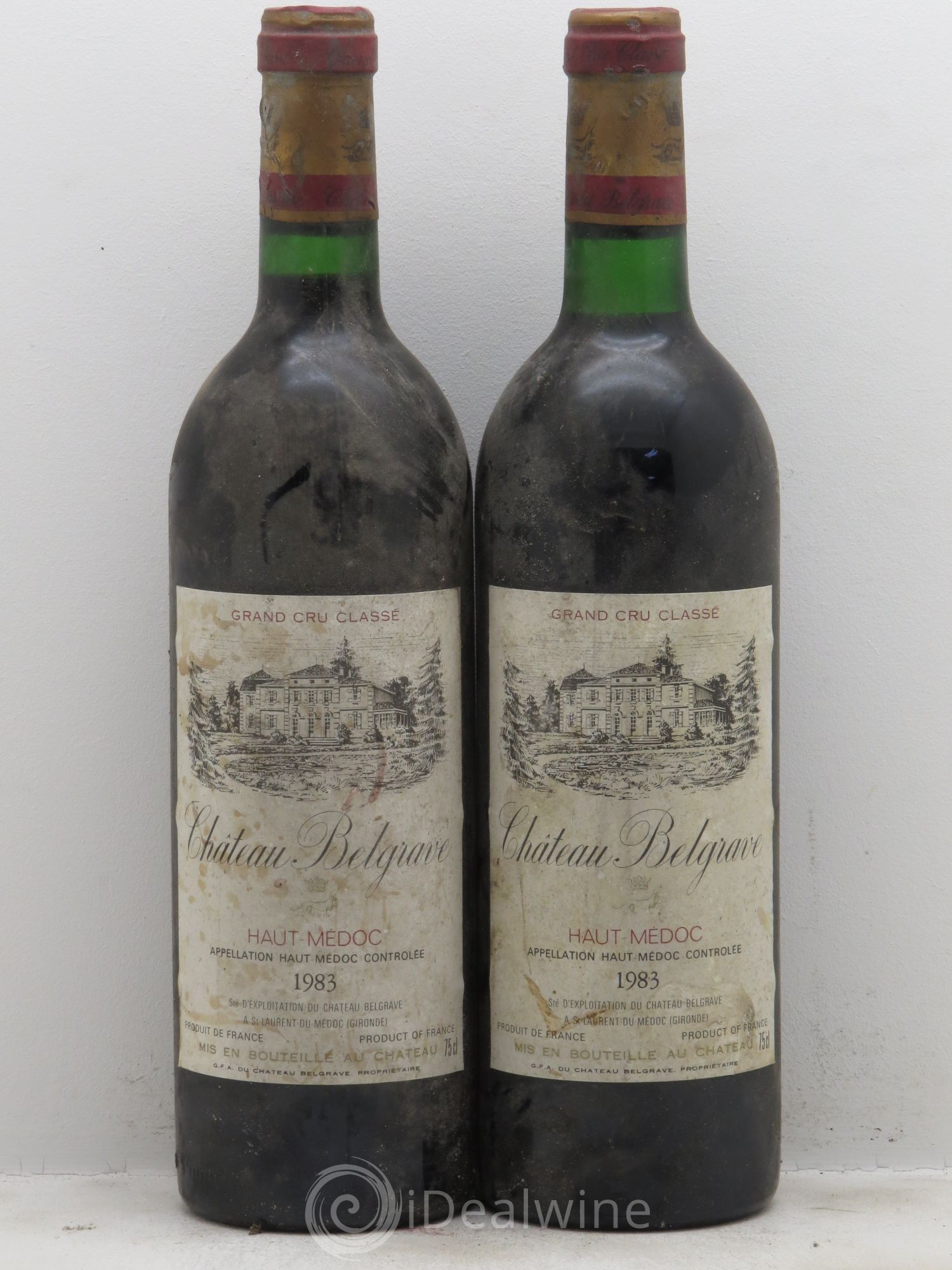 Château Belgrave 5ème Grand Cru Classé 1983 - Lot de 2 bouteilles - 0