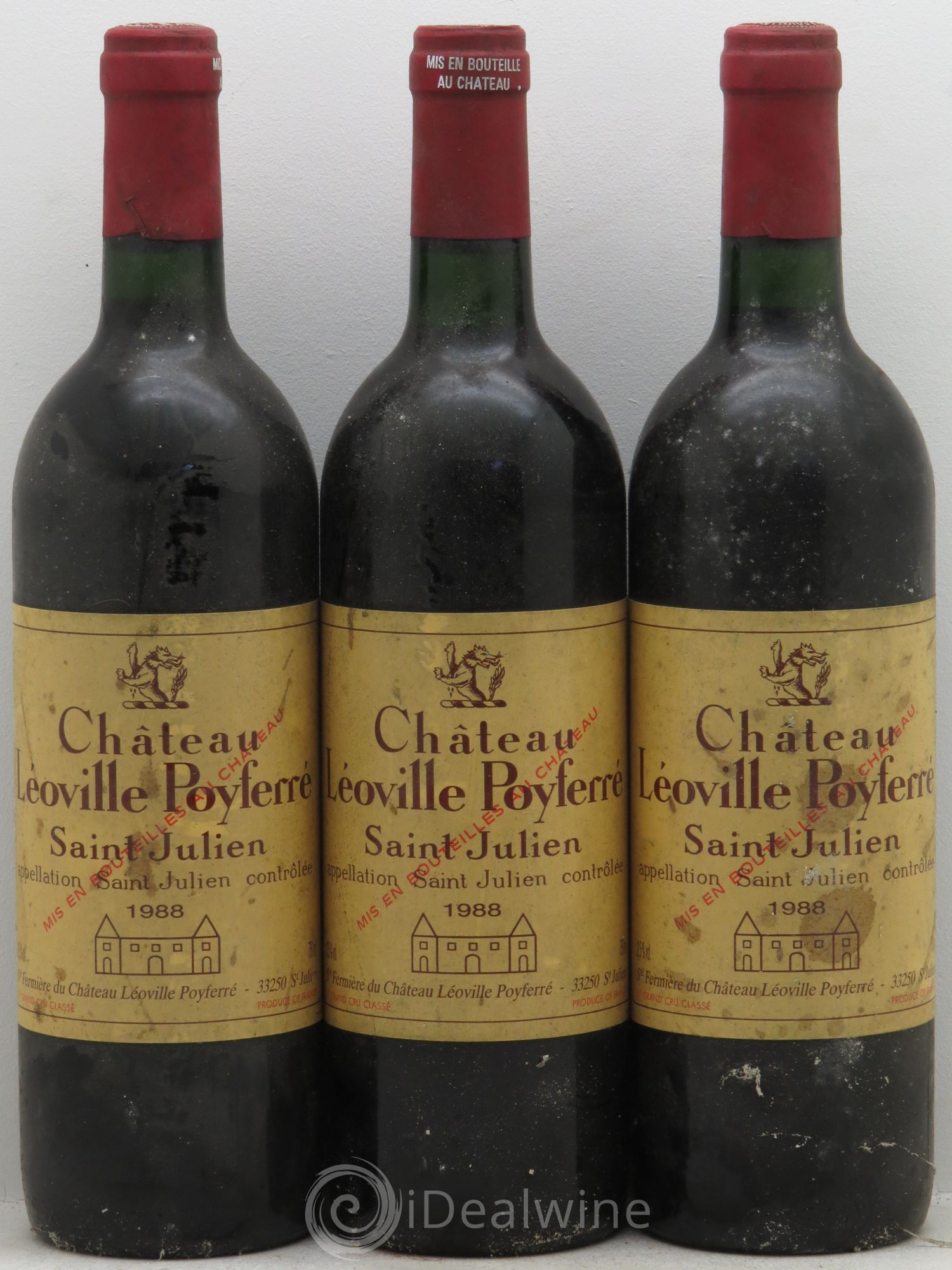 Château Léoville Poyferré 2ème Grand Cru Classé 1988 - Lot de 3 bouteilles - 0