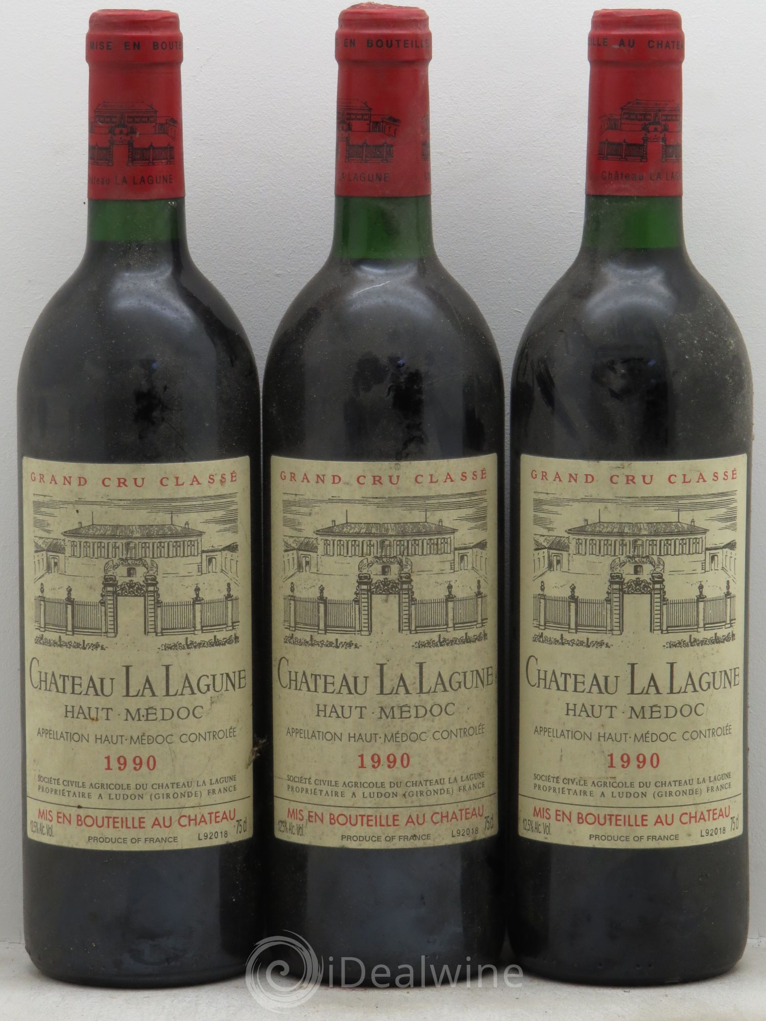 Château la Lagune 3ème Grand Cru Classé 1990 - Lot de 3 bouteilles - 0