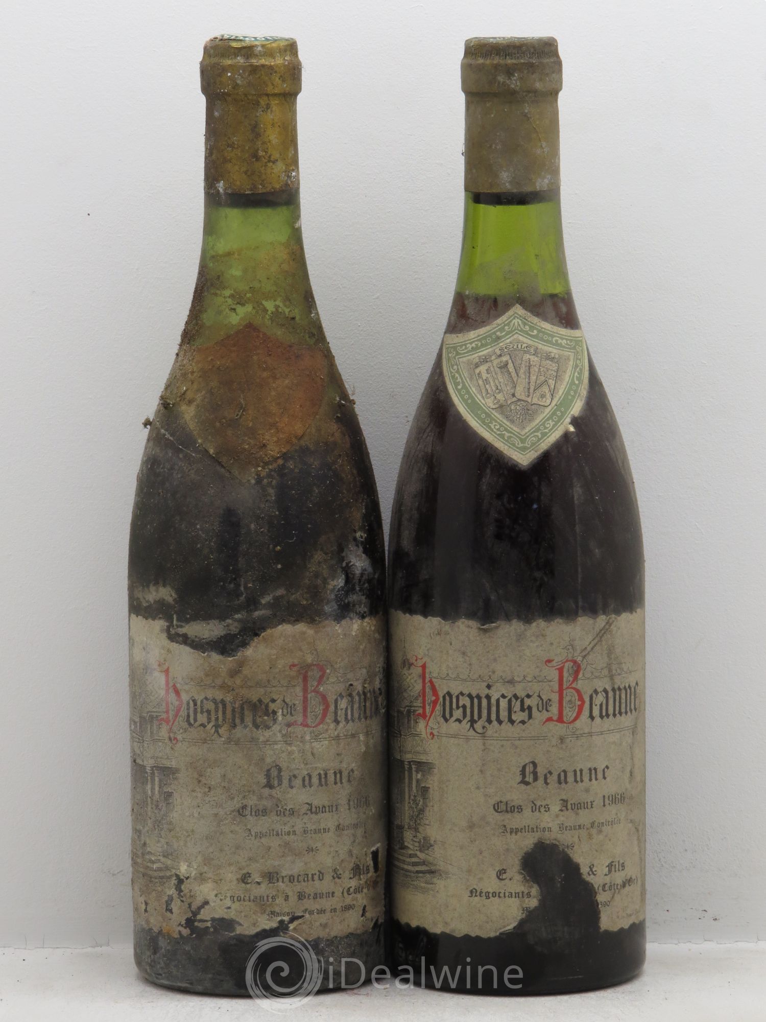 Beaune Clos des Avaux Brocard & Fils 1966 - Posten von 2 Flaschen - 0