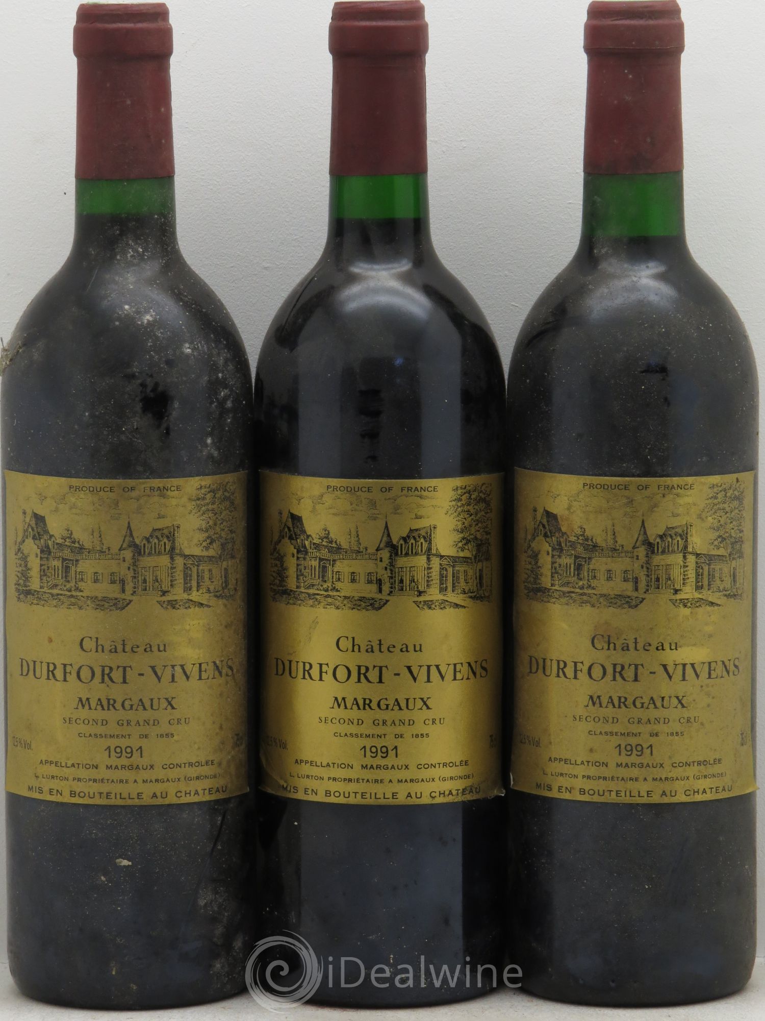 Château Durfort Vivens 2ème Grand Cru Classé 1991 - Lot de 3 bouteilles - 0