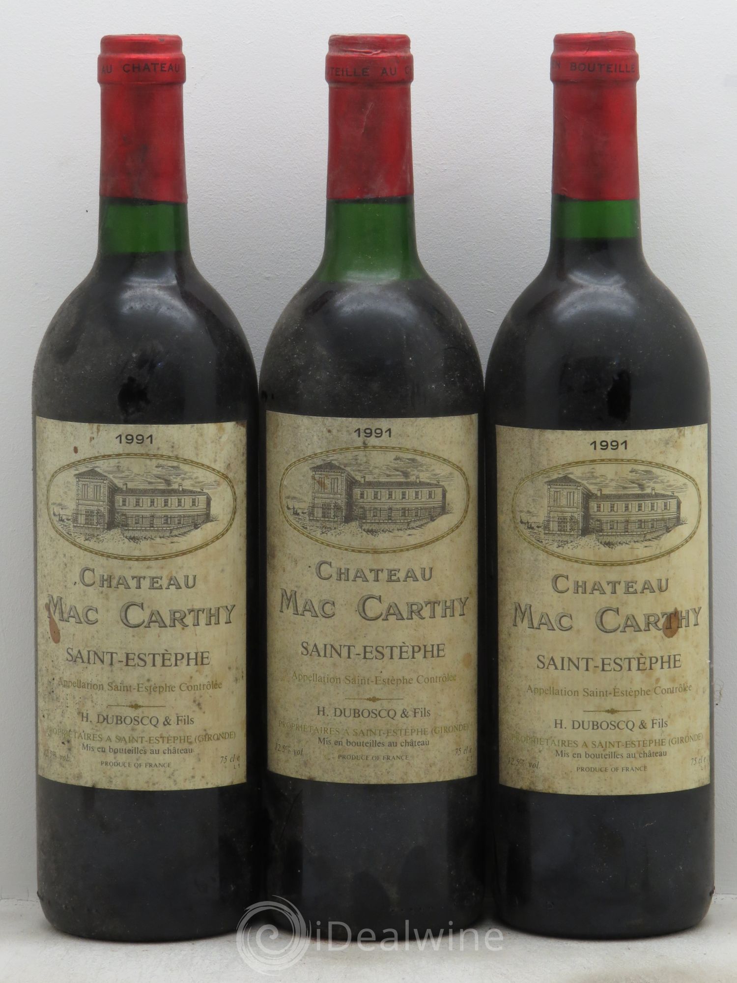 Château Saint-Estèphe Château Mac Carthy 1991 - Lot de 3 bouteilles - 0