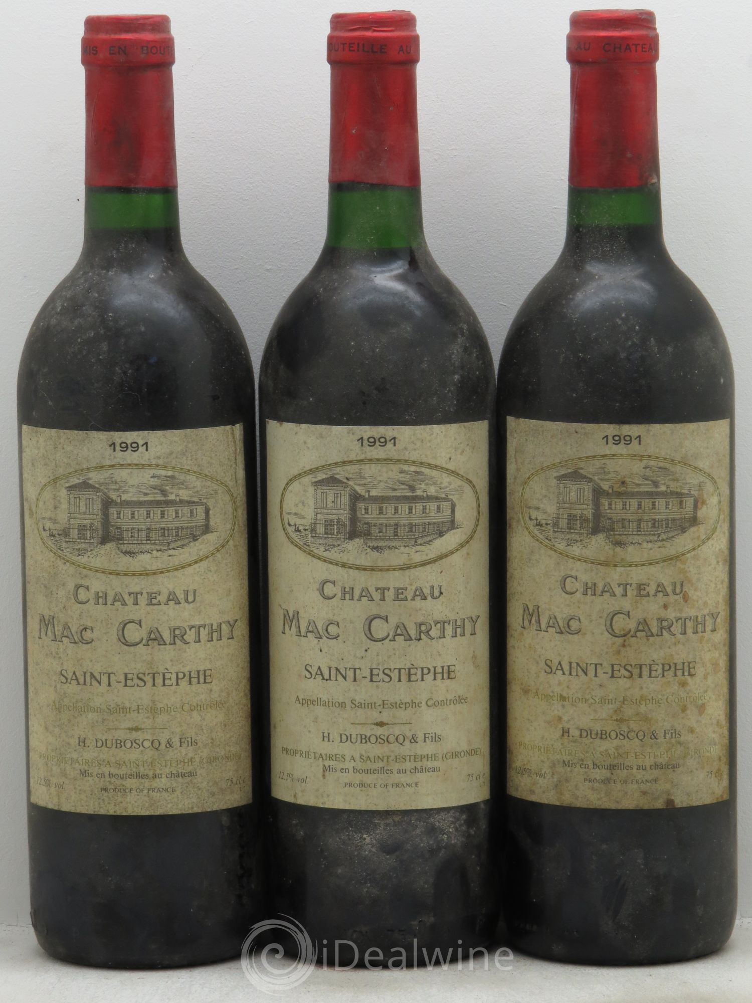 Château Saint-Estèphe Château Mac Carthy 1991 - Lot de 3 bouteilles - 0
