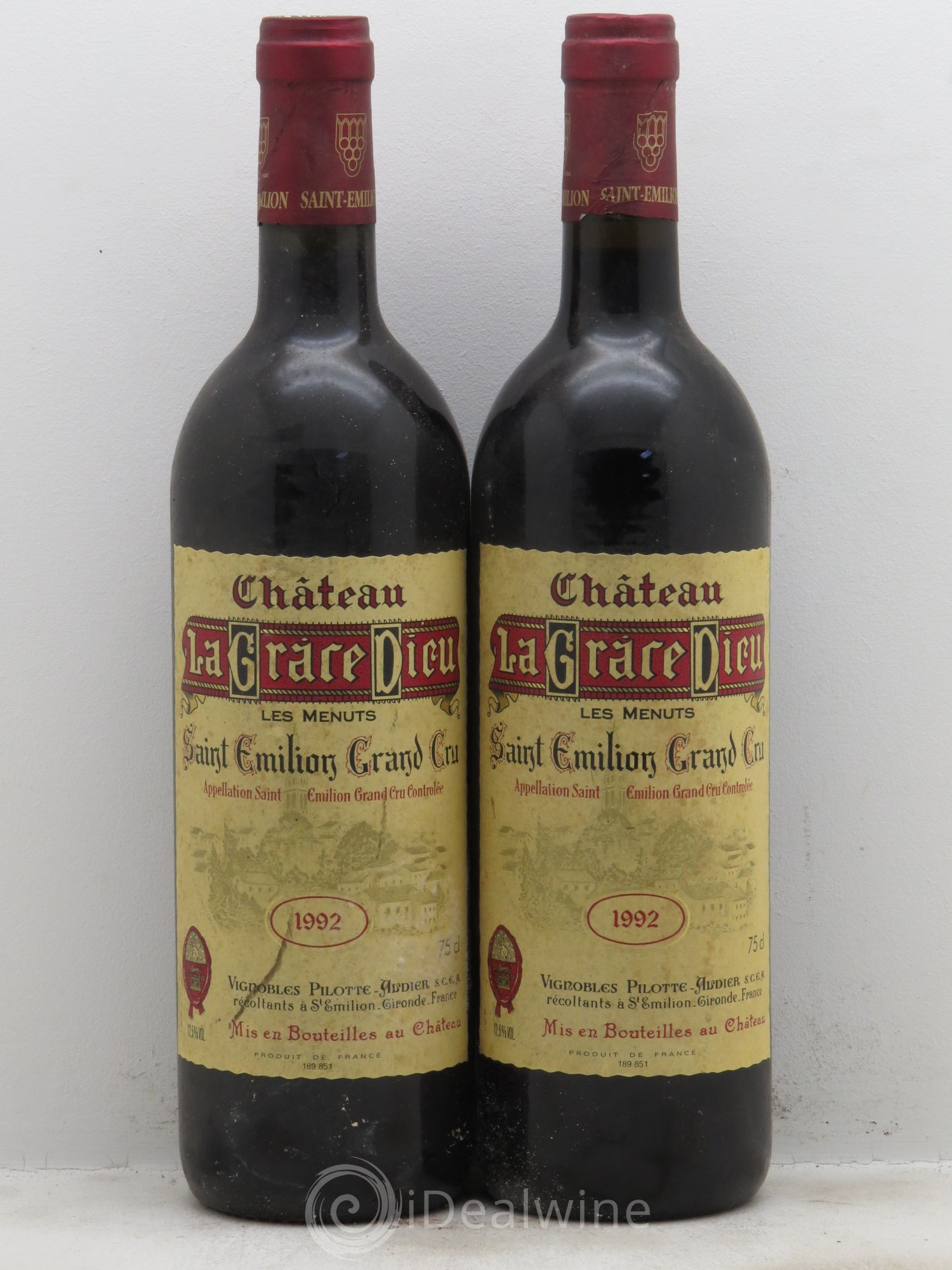 Château la Grâce Dieu 1992 - Lot de 2 bouteilles - 0
