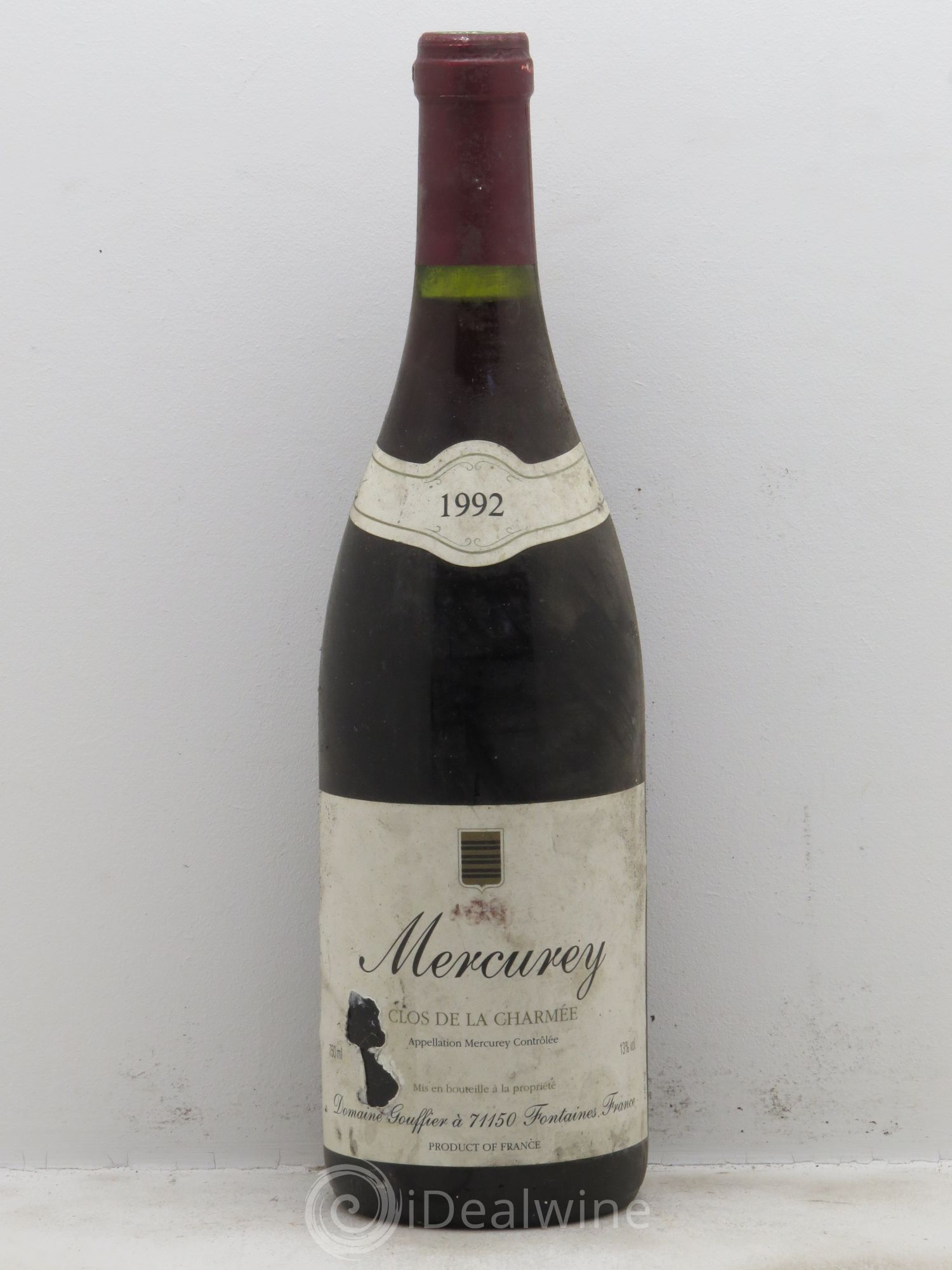 Mercurey Clos de la Charmée Domaine Gouffier 1992 - Posten von 1 Flasche - 0